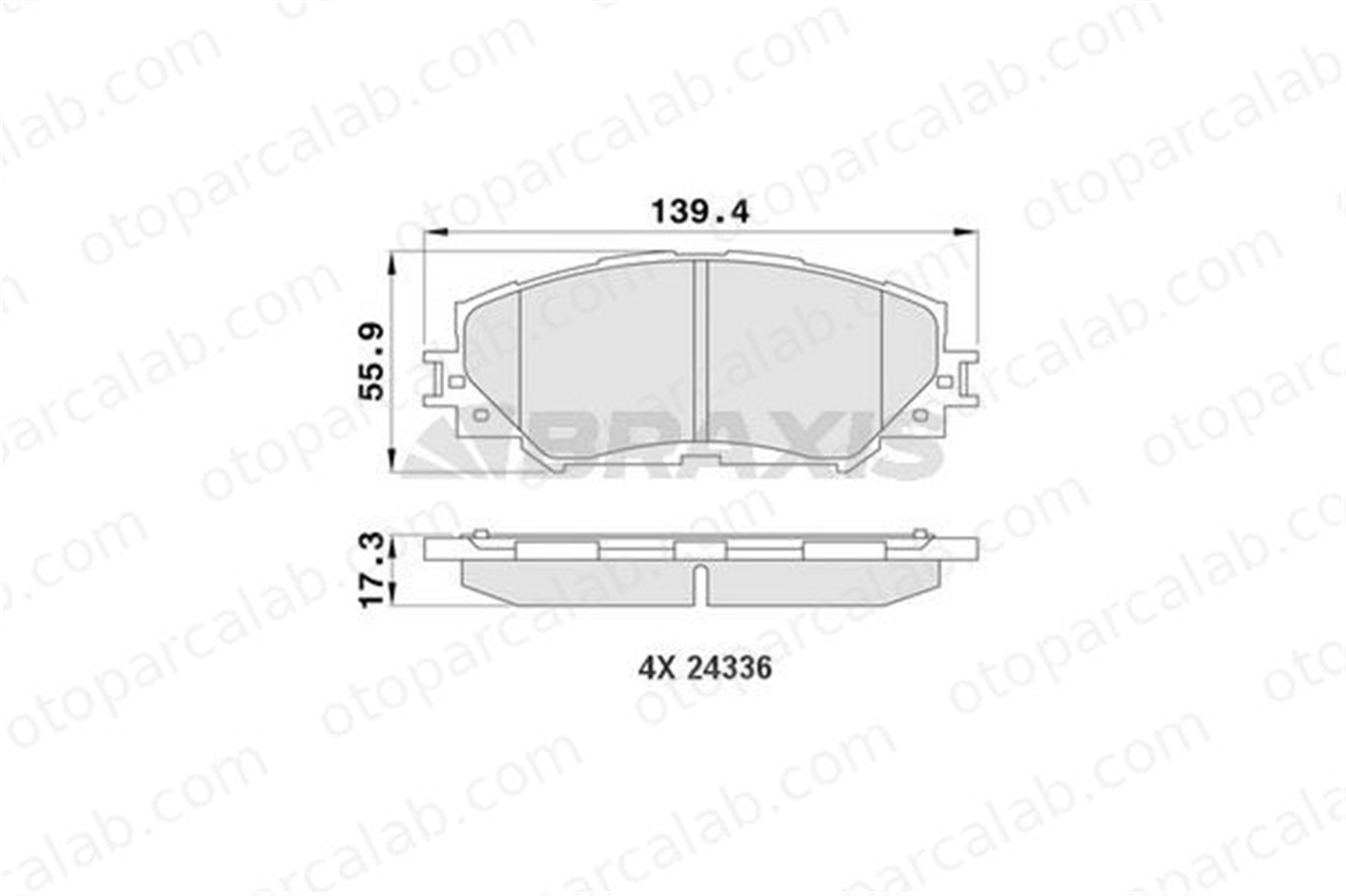 BRAXIS AA0188 Fren Disk Balata Ön TOYOTA AURIS COROLLA Sedan 446512610 04465-12610