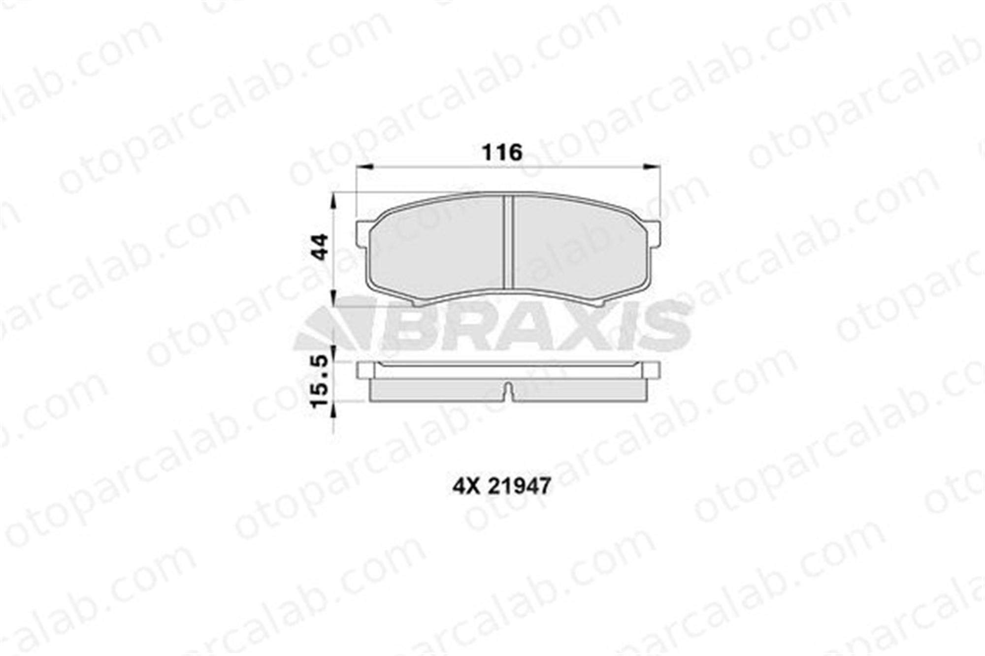 BRAXIS AA0197 Fren Disk Balata Arka TOYOTA LAND CRUISER MITSUBISHI PAJERO IV 446660080 04466-60080