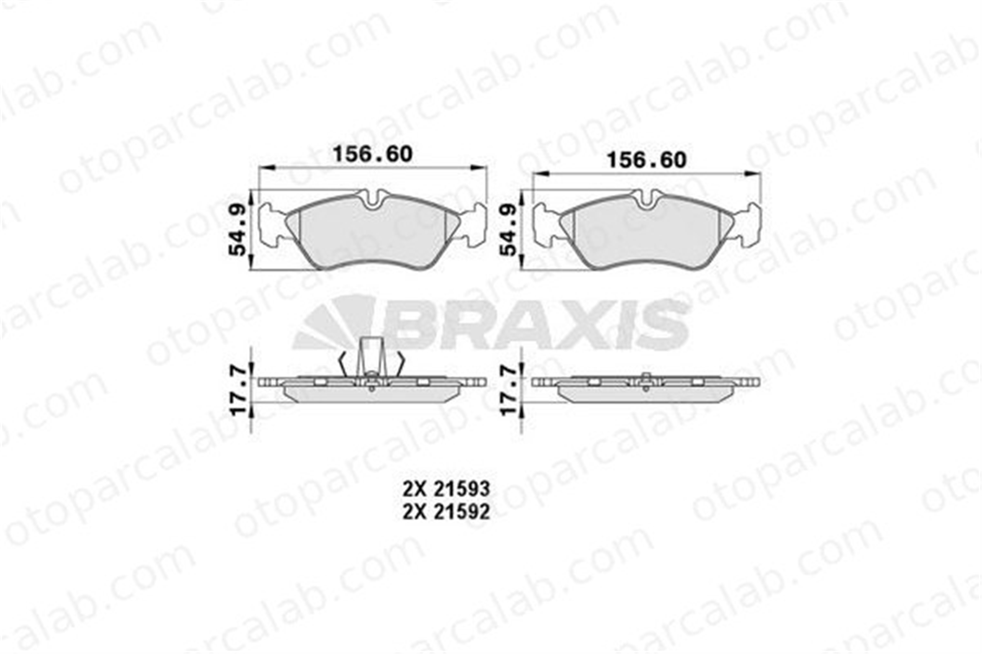BRAXIS AA0198 Fren Disk Balata Arka VW LT 28-35 II Minibüs/Otobüs LT 28-46 II Panelvan/Van A0024204020 2D0698451