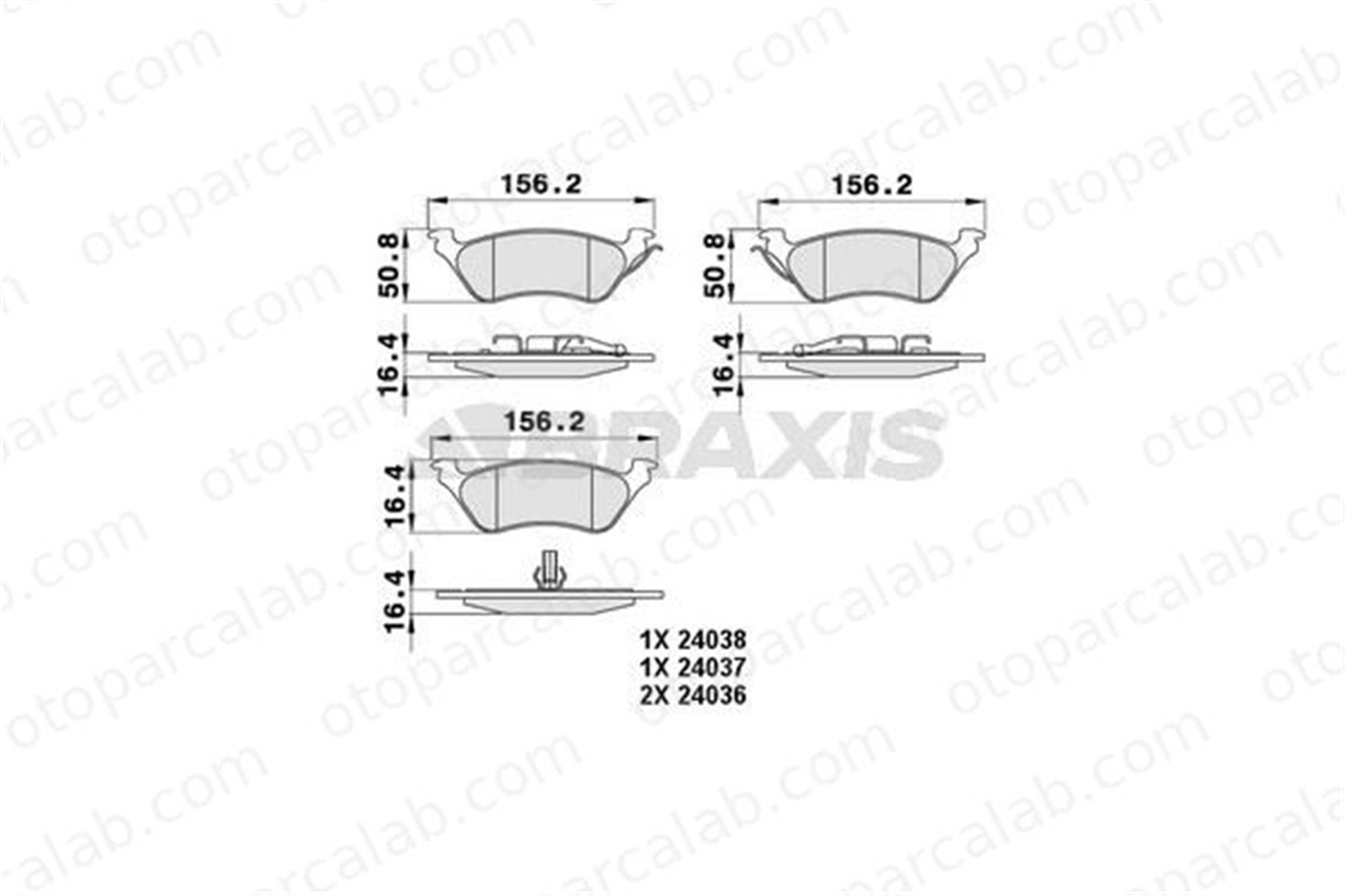 BRAXIS AA0237 Fren Disk Balata Arka CHRYSLER VOYAGER IV GRAND VOYAGER V 5071948AA 5019805AA
