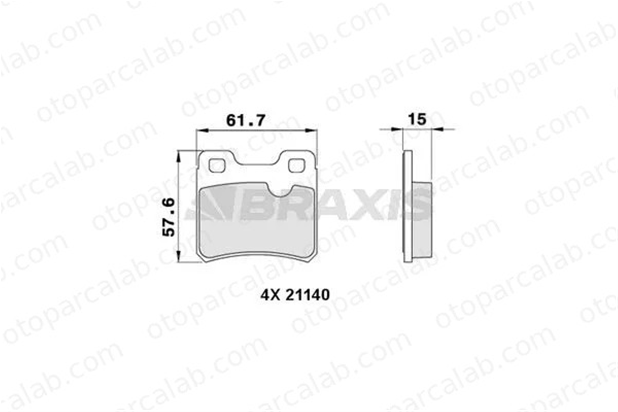 BRAXIS AA0267 Fren Disk Balata Arka OPEL VECTRA A Hatchback ASTRA F Station wagon 1605877 1605728