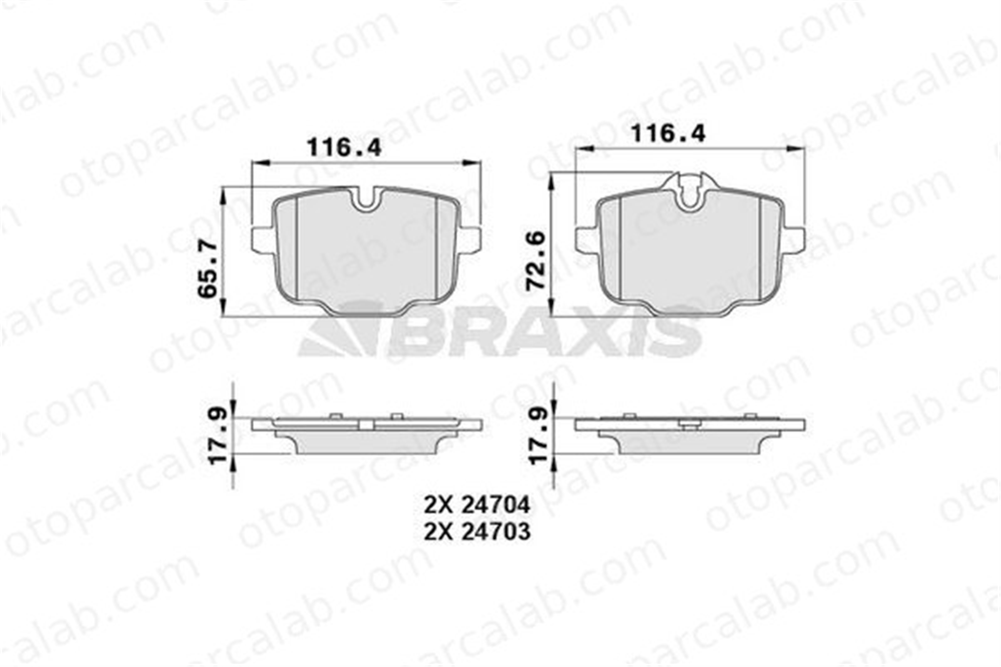 BRAXIS AA0298 Fren Disk Balata Arka BMW 5 5 Touring 34216775346 34212284389