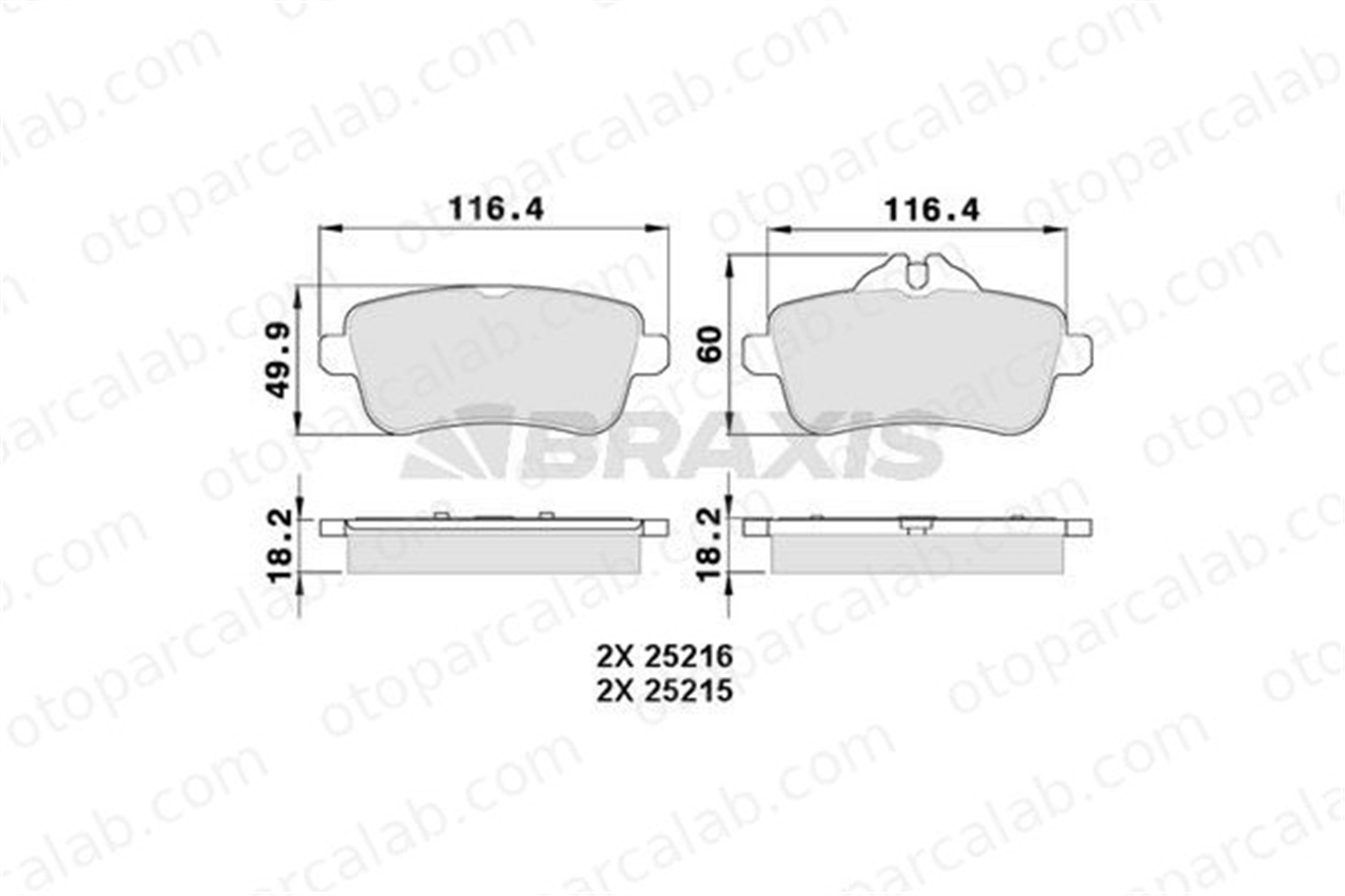 BRAXIS AA0332 Fren Disk Balata Arka MERCEDES-BENZ M-SERISI GL-SERISI A0064203320 64203320
