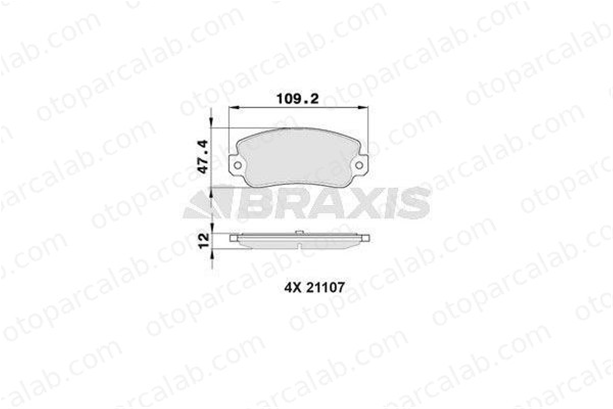 BRAXIS AA0352 Fren Disk Balata Arka FIAT CROMA LANCIA DEDRA 5892729 793485