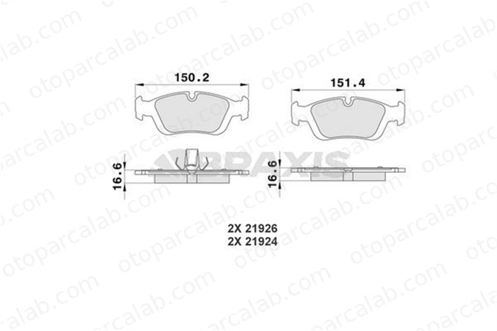 BRAXIS AA0427 Fren Disk Balata Ön BMW 3 3 Touring 34116761244 34116761242