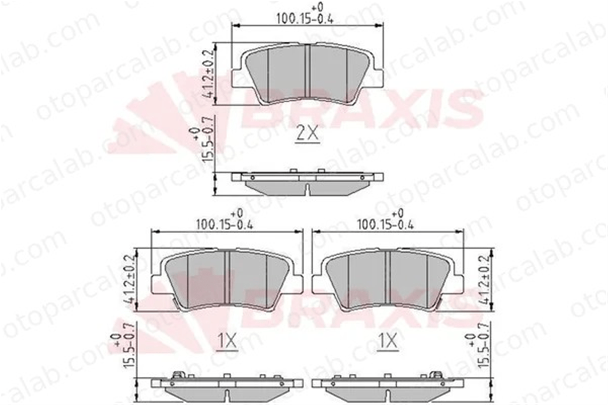 BRAXIS AA0602 Fren Disk Balata Arka HYUNDAI i30 KIA CEE'D 583021RA30 583021WA35