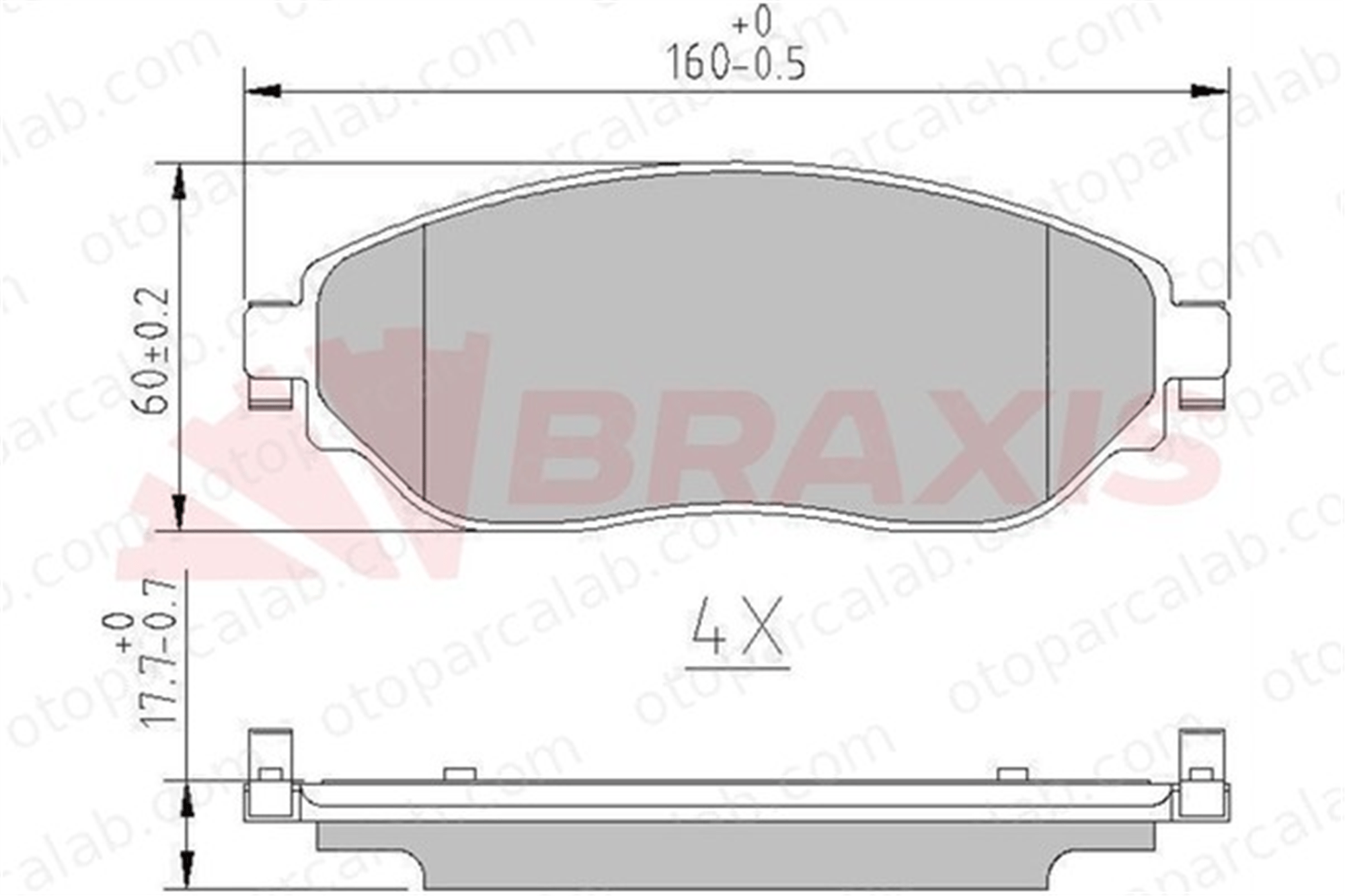 BRAXIS AA0606 Fren Disk Balata Ön OPEL VIVARO B Minibüs/Otobüs VIVARO B Panelvan/Van 4423332 95518304