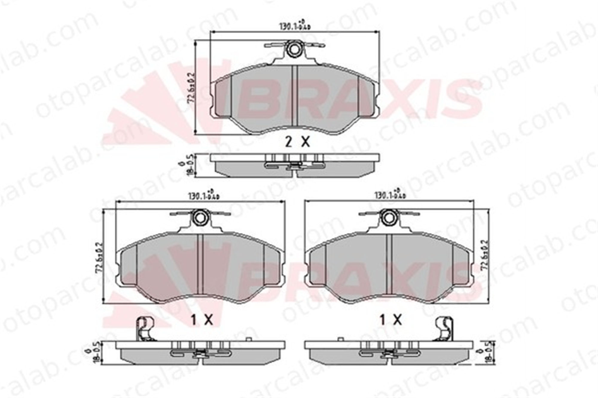 BRAXIS AA0609 Fren Disk Balata Ön HYUNDAI H100 Panelvan/Van H100 Minibüs/Otobüs 581014BA00 5810144A10