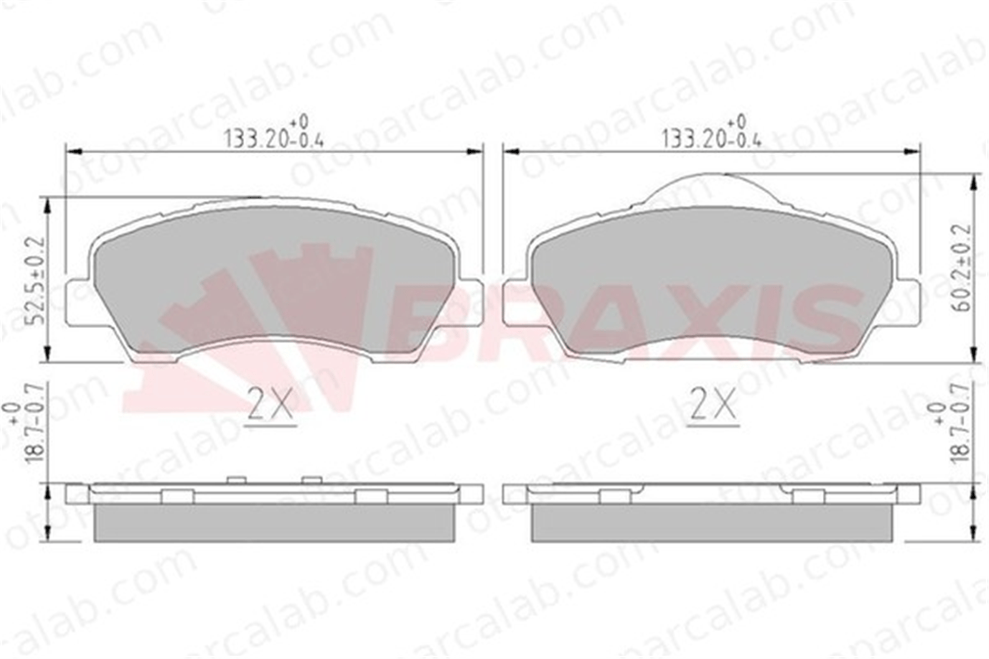 BRAXIS AA0610 Fren Disk Balata Ön PEUGEOT 308 SW II 308 II 1608691380 1610699280