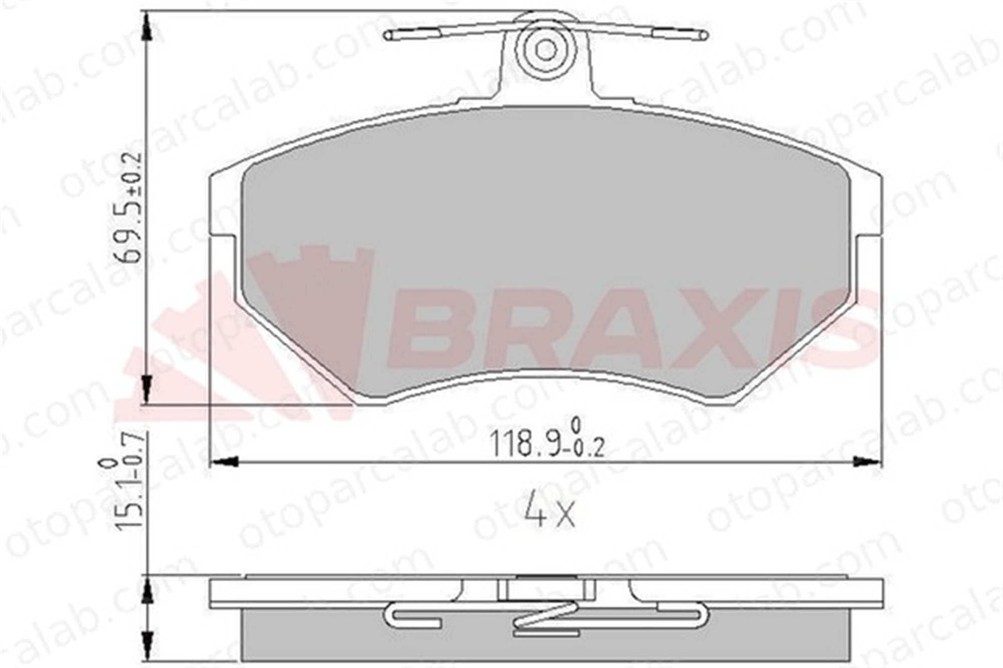 BRAXIS AA0616 Fren Disk Balata Ön VW GOLF III SEAT CORDOBA 1HM698151A 6N0698151A