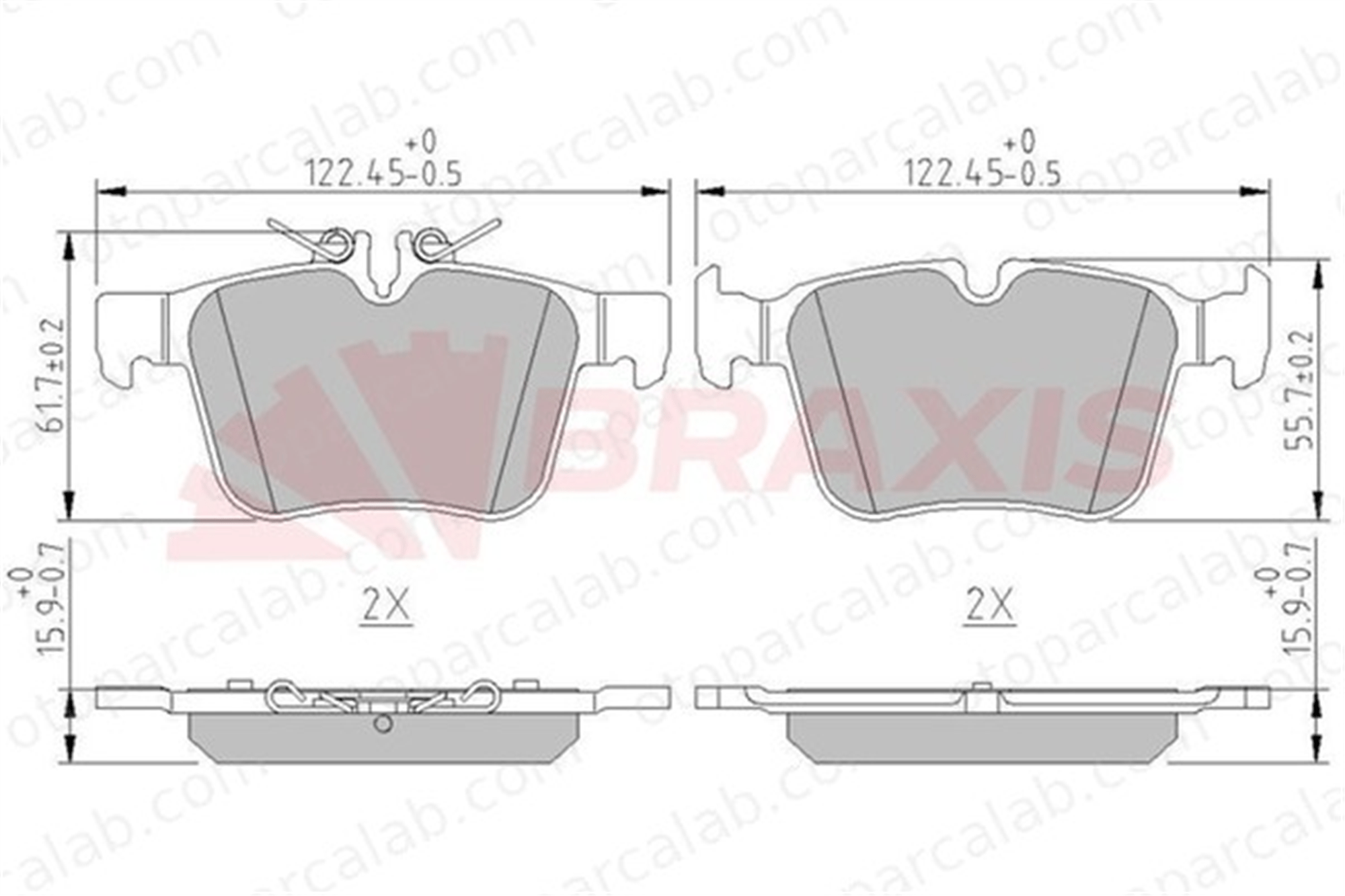 BRAXIS AA0618 Fren Disk Balata Arka MERCEDES-BENZ C-SERISI T-Model C-SERISI A0004208200 84201320