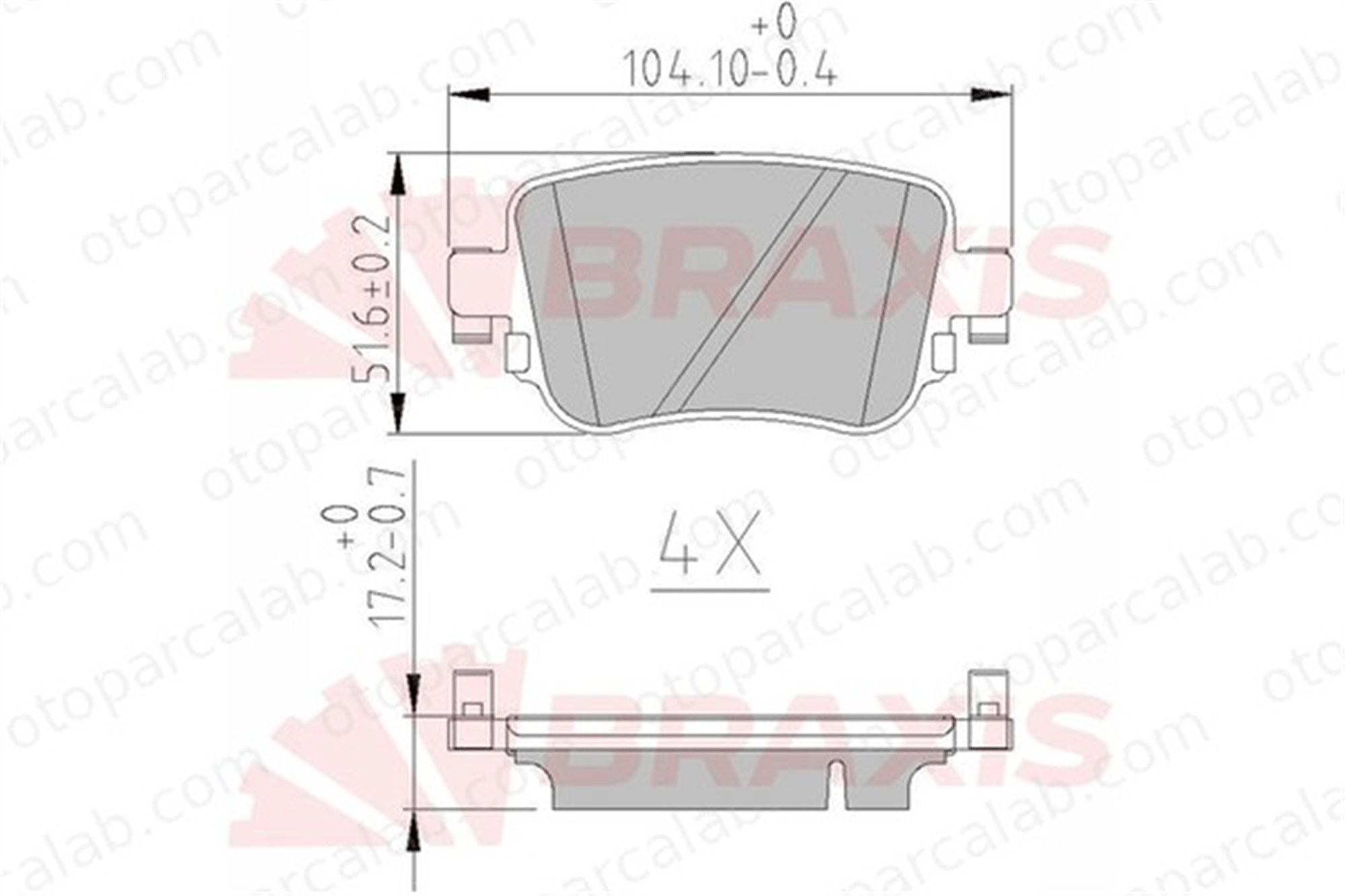 BRAXIS AA0621 Fren Disk Balata Arka SEAT LEON ST SKODA OCTAVIA III 7N0698451A 5Q0698451B