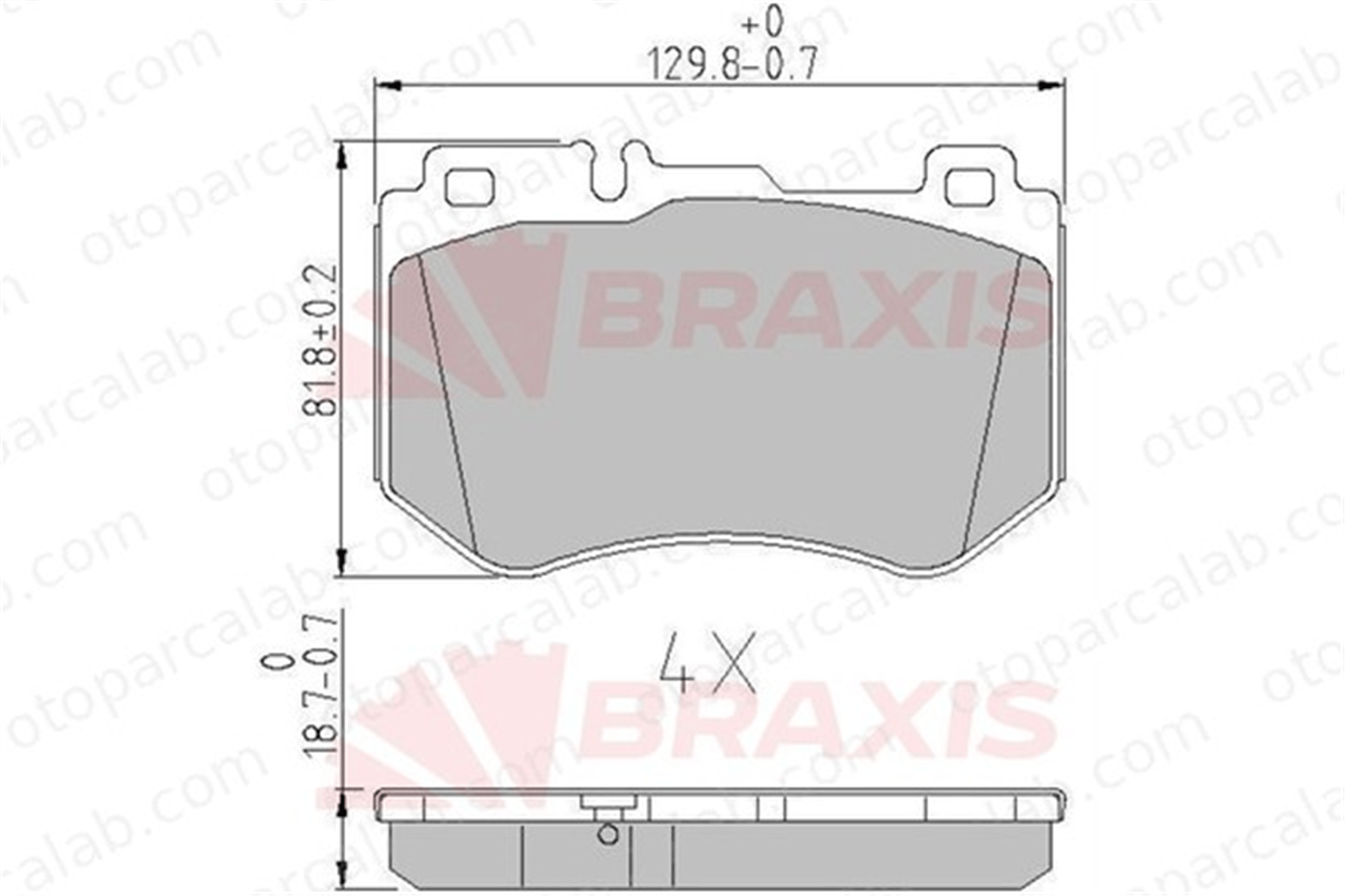 BRAXIS AA0626 Fren Disk Balata Ön MERCEDES-BENZ C-SERISI C-SERISI T-Model A0084201720 84201720
