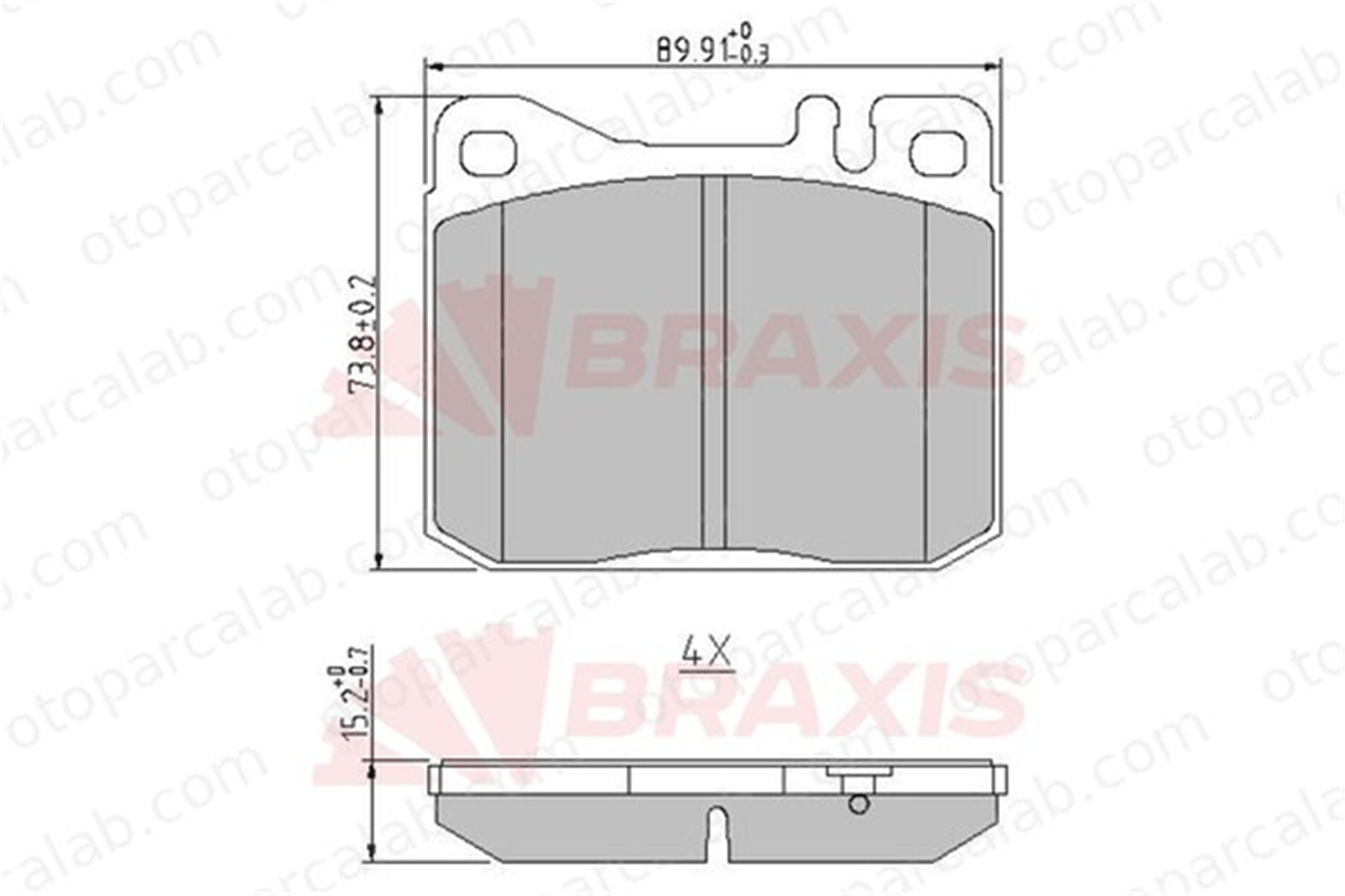 BRAXIS AA0635 Fren Disk Balata Ön MERCEDES-BENZ 123 Sedan S-SERISI A0004206320 4206320