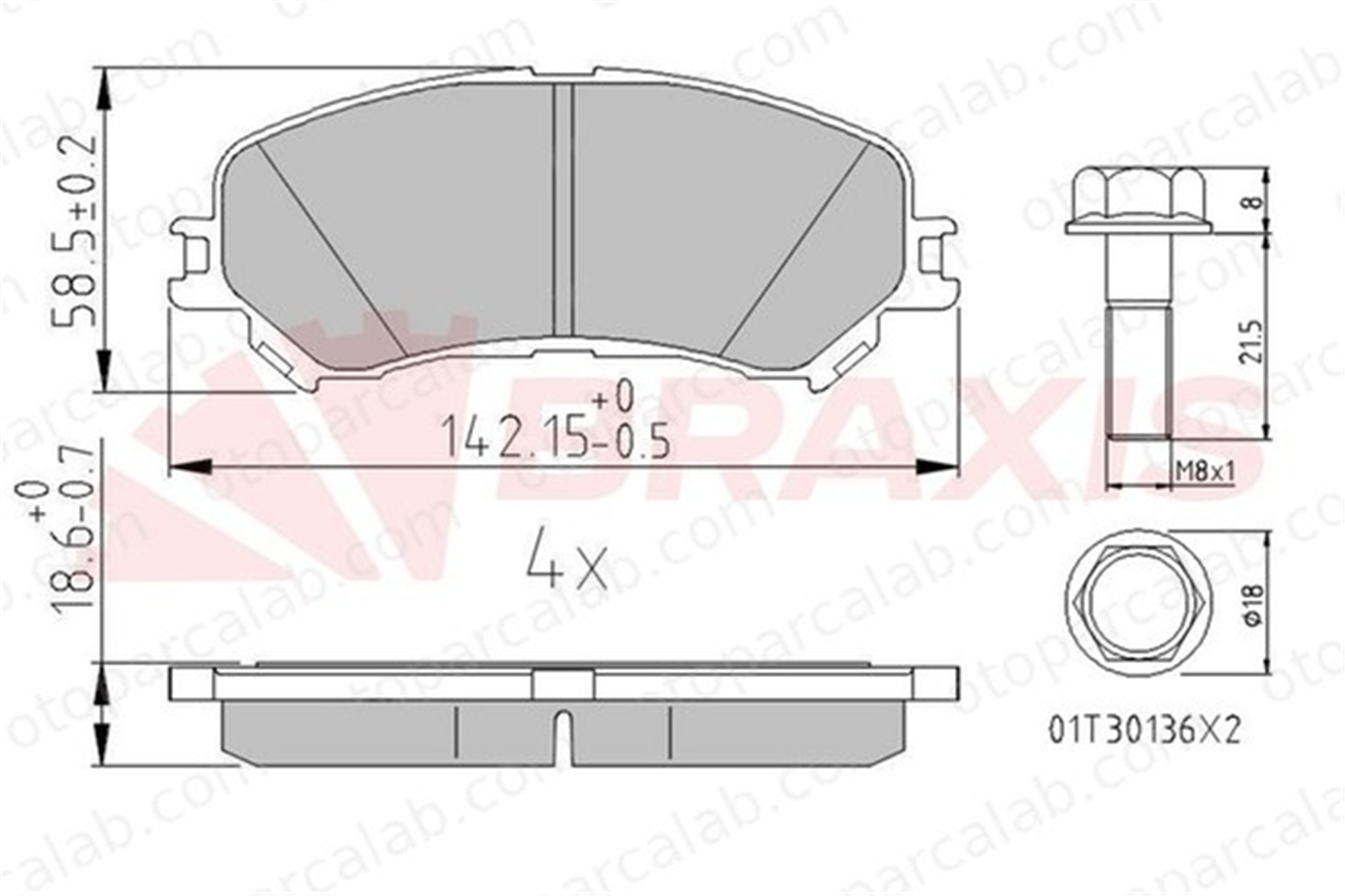 BRAXIS AA0667 Fren Disk Balata Ön RENAULT SCÉNIC IV GRAND SCÉNIC IV 410606124R 7711946205