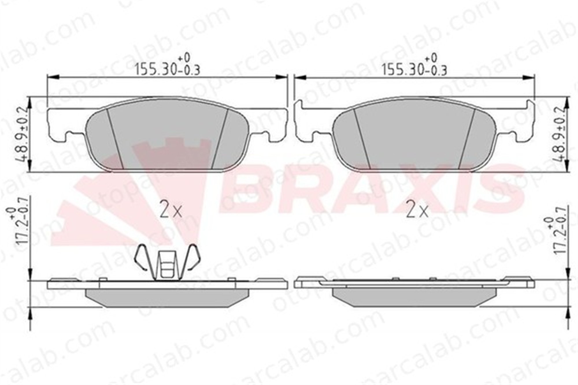 BRAXIS AA0675 Fren Disk Balata Ön DACIA LOGAN II RENAULT CLIO IV 410605536R 410604682R