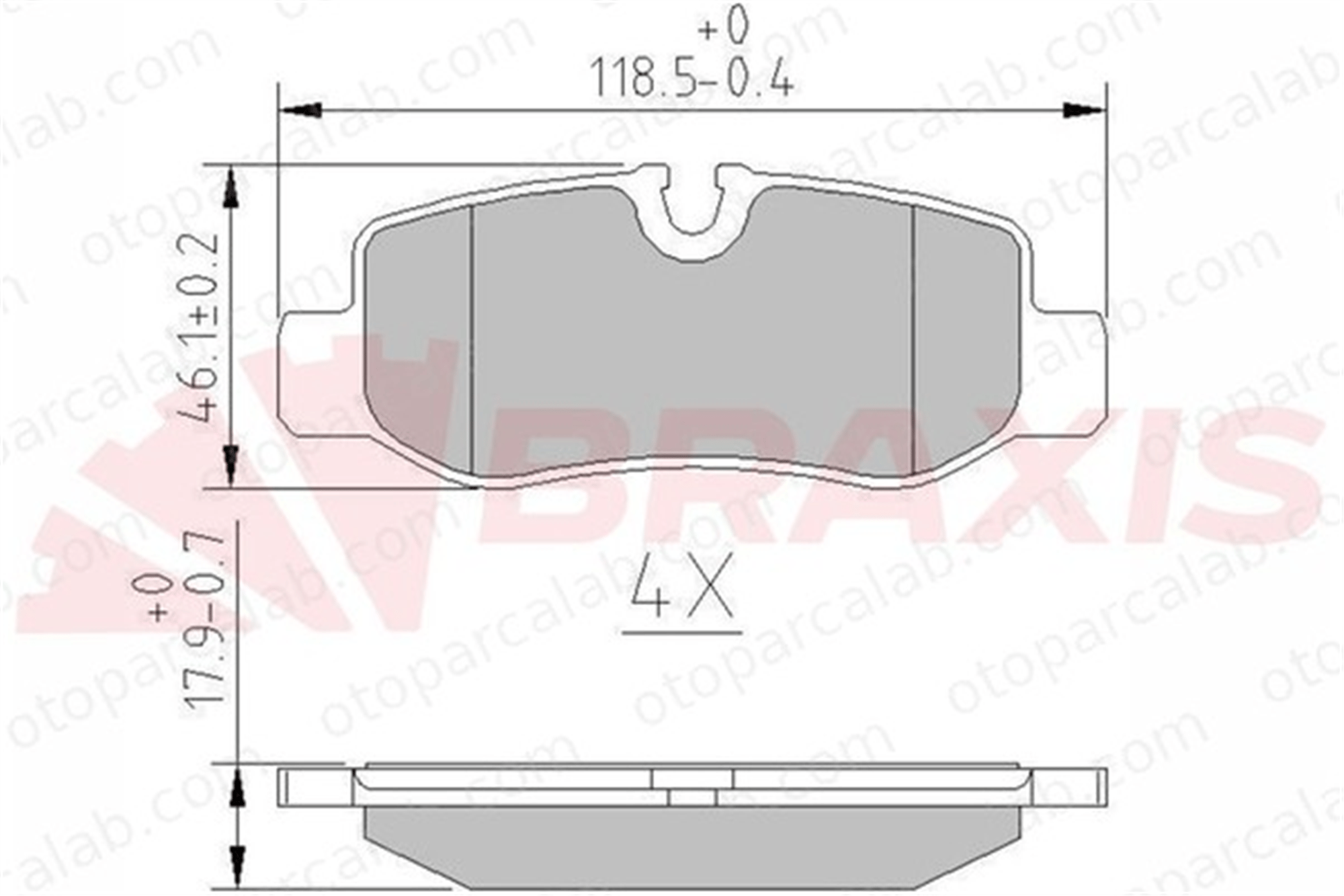 BRAXIS AA0678 Fren Disk Balata Arka MERCEDES-BENZ VITO Mixto VITO Tourer A4474200320 4474200120