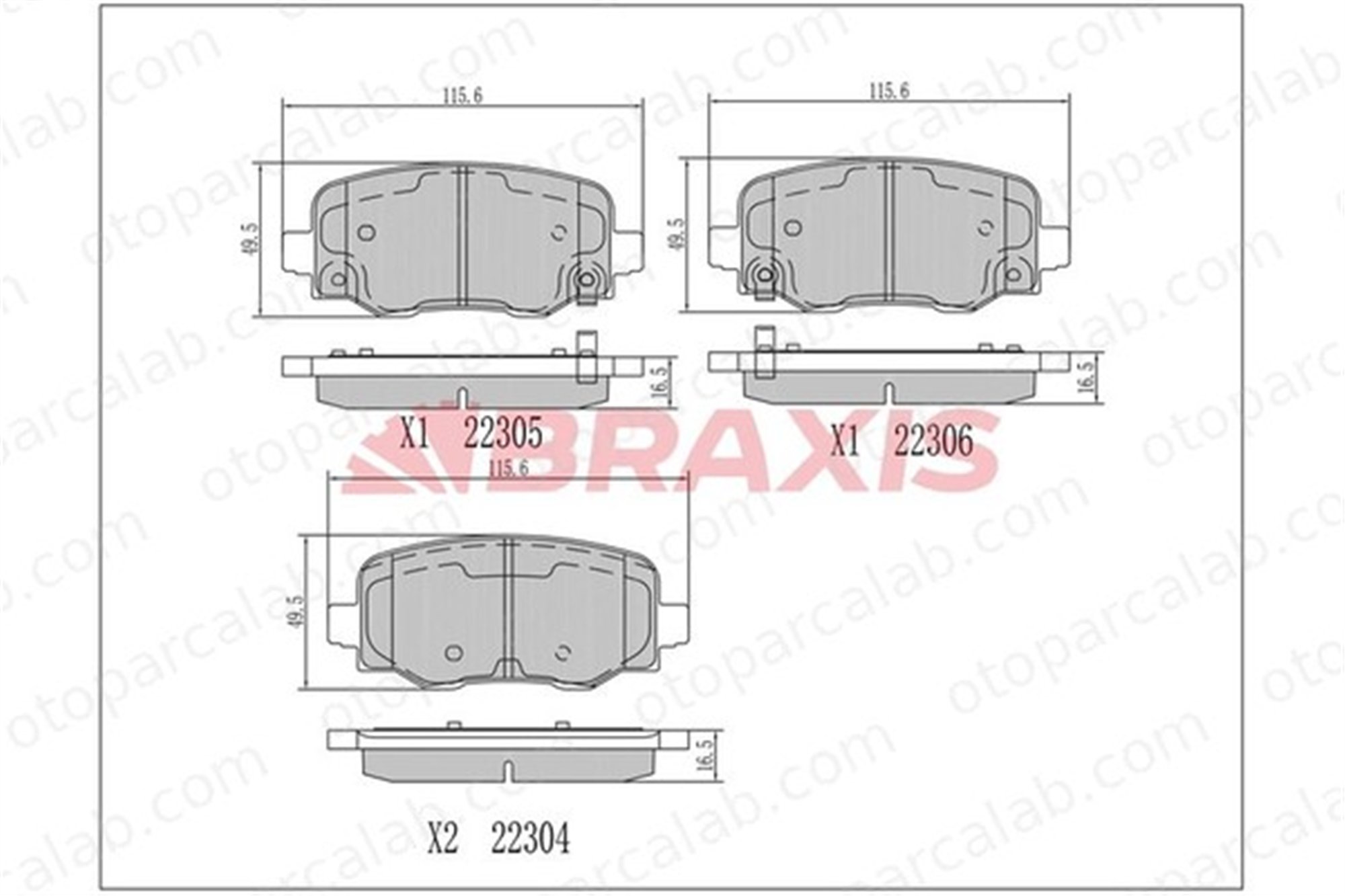 BRAXIS AA0682 Fren Disk Balata Arka FIAT 500X JEEP RENEGADE SUV 77367417 77367145