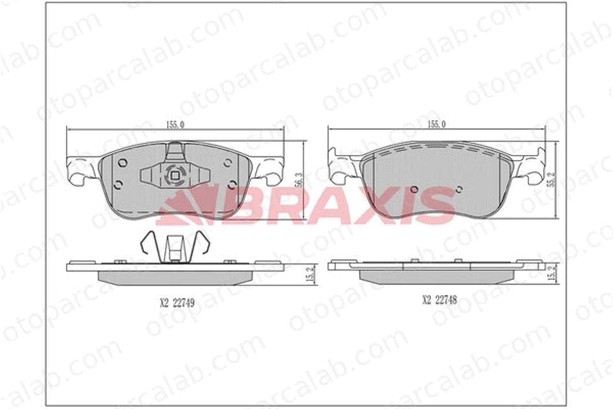BRAXIS AA0685 Fren Disk Balata Ön FORD FIESTA VII FIESTA VII Van MEH1BC2K021AA 2458760