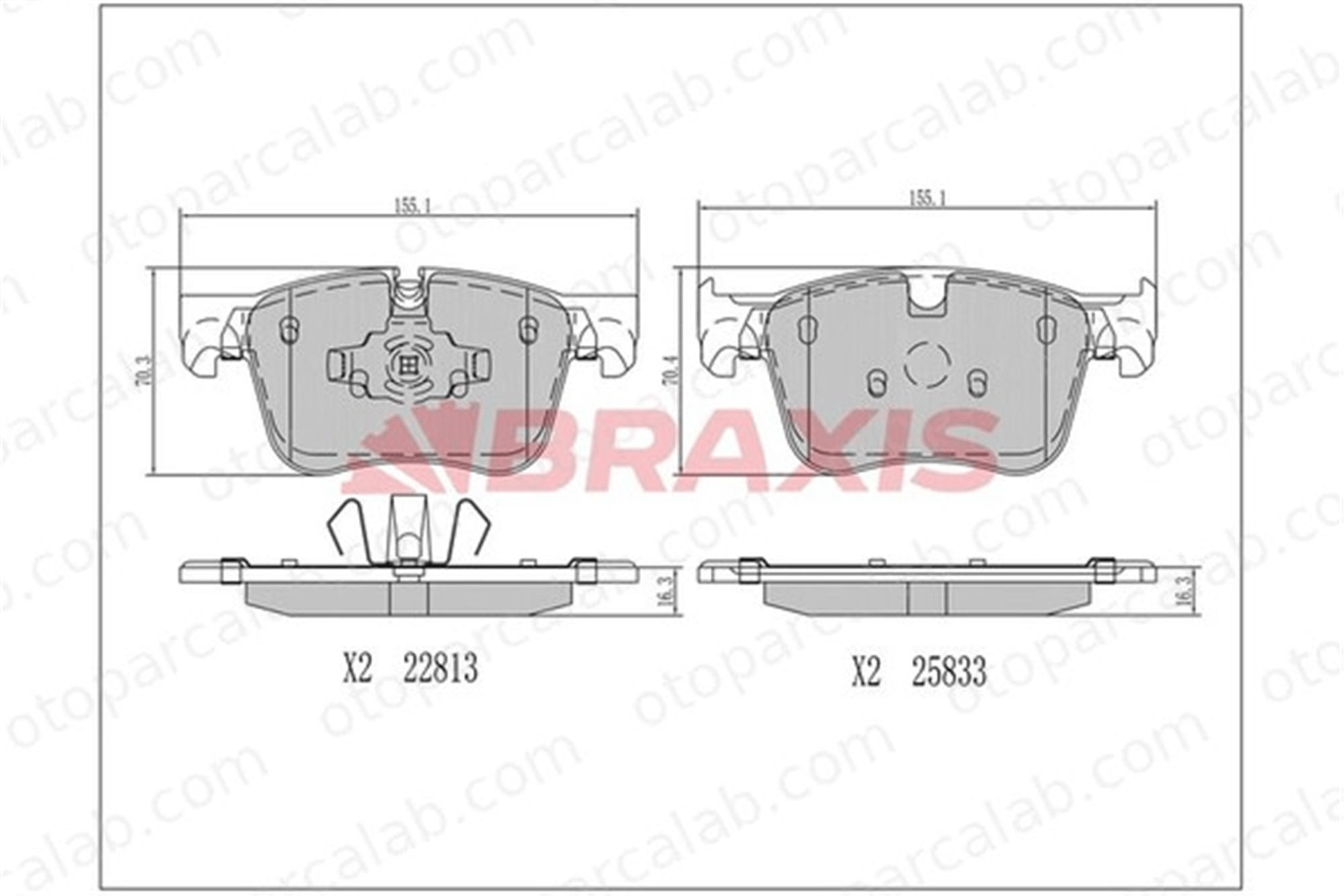 BRAXIS AA0693 Fren Disk Balata Ön PEUGEOT 5008 II CITROËN C4 PICASSO II 1623162380 95525370