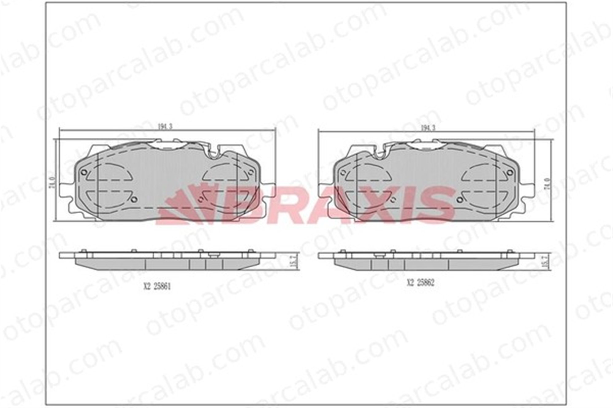 BRAXIS AA0695 Fren Disk Balata Ön AUDI A4 B9 A4 B9 Avant 4M0698151AP 8W0698151N