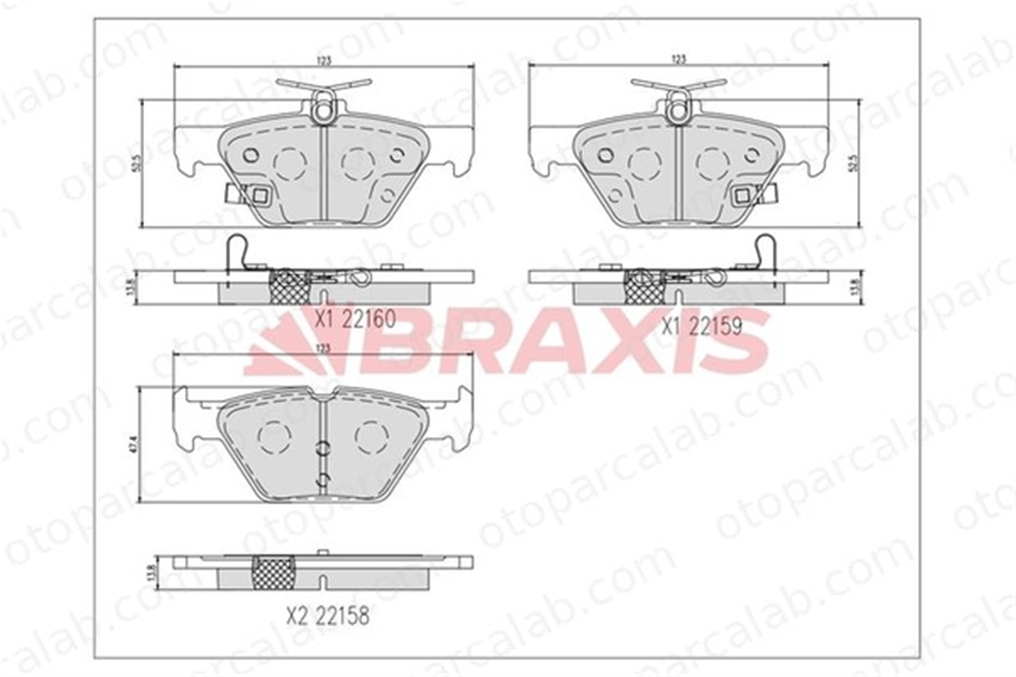 BRAXIS AA0732 Fren Disk Balata Arka SUBARU FORESTER XV 26696AL000
