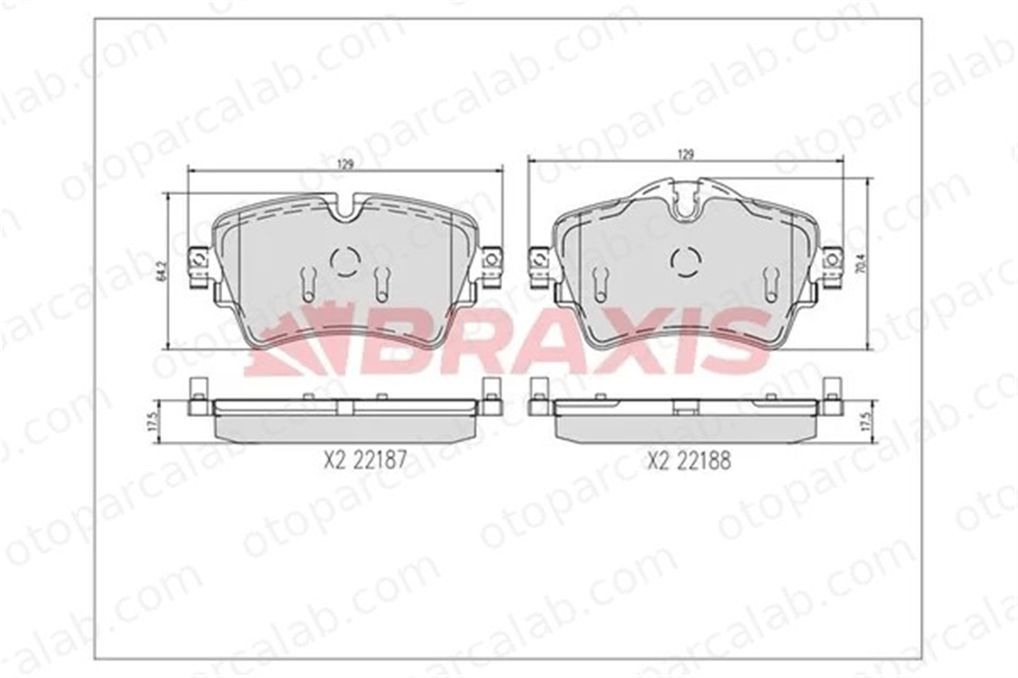 BRAXIS AA0734 Fren Disk Balata Ön MINI MINI BMW 2 Active Tourer 34106863293 34106874034