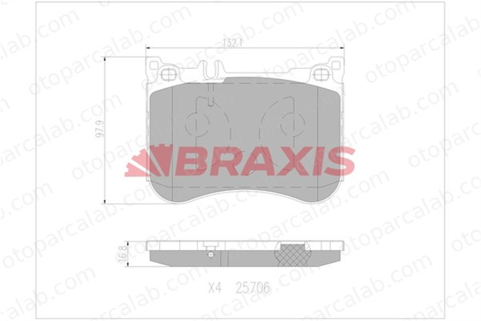 BRAXIS AA0765 Fren Disk Balata Ön MERCEDES-BENZ S-SERISI S-SERISI Coupe A0084200220 A0004203305