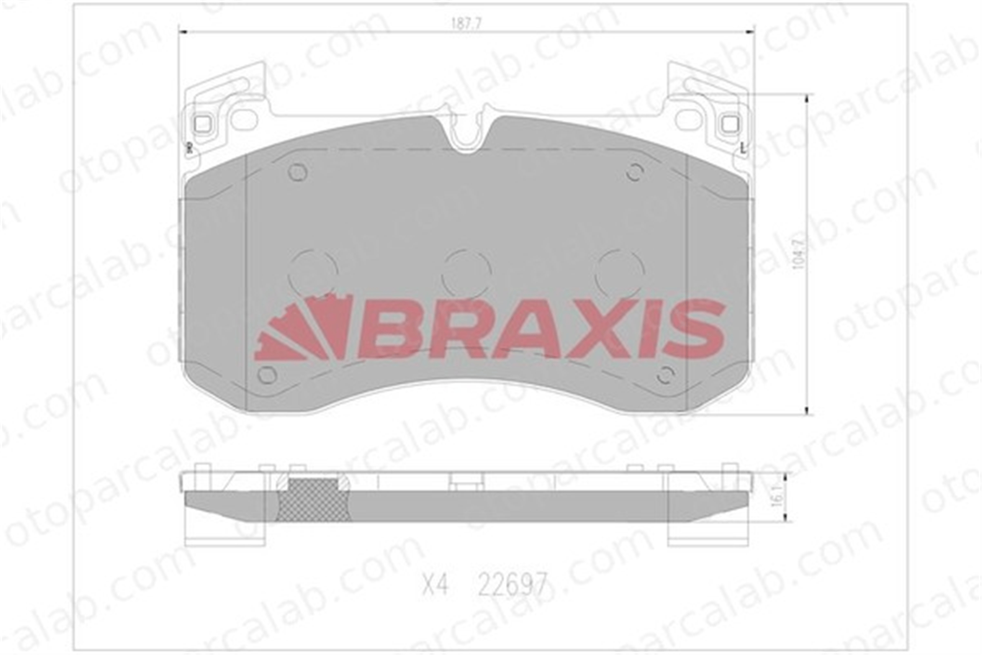 BRAXIS AA0766 Fren Disk Balata Arka MERCEDES-BENZ GLE GLE Coupe A0004204002 4203805