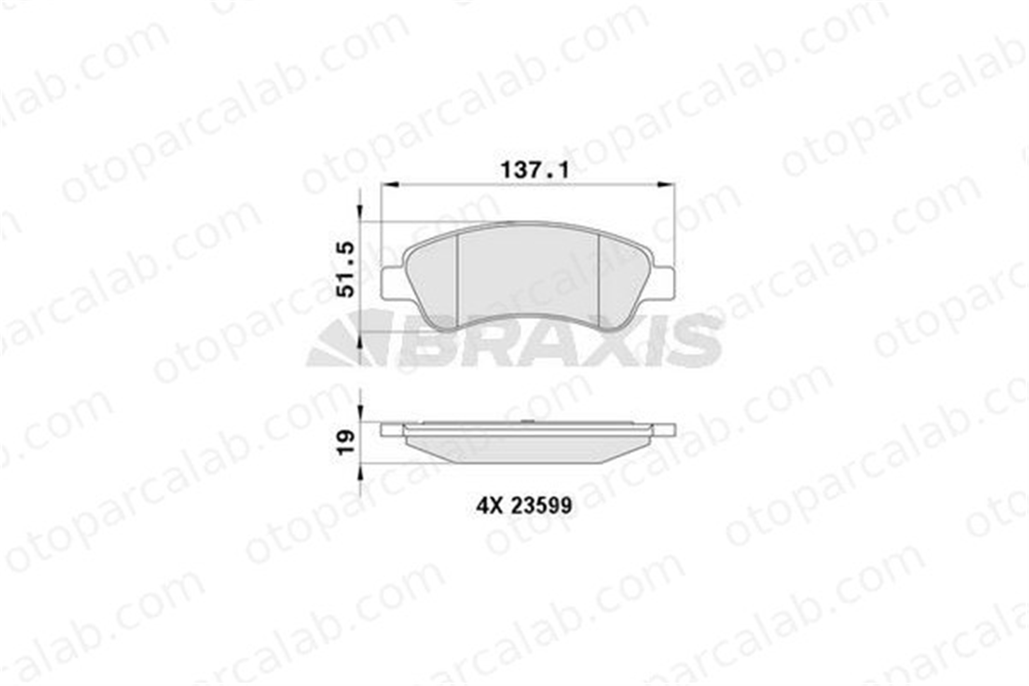 BRAXIS AB0003 Fren Disk Balata Ön CITROËN BERLINGO / BERLINGO FIRST Kasa/büyük limuzin BERLINGO / BERLINGO FIRST MPV 1611293980 1610489680