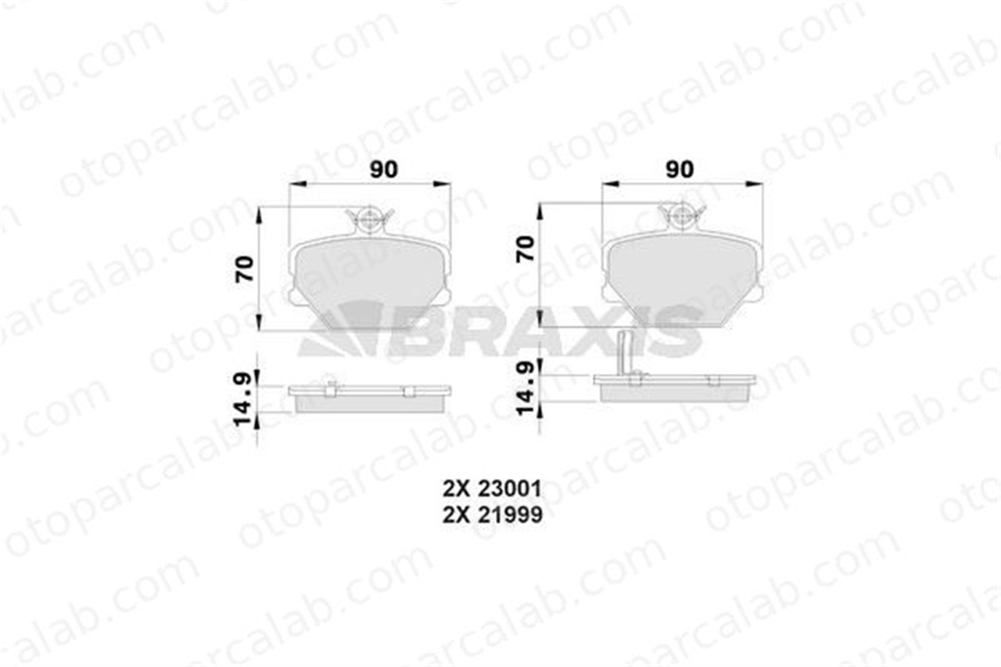 BRAXIS AB0013 Fren Disk Balata Ön SMART FORTWO Coupe FORTWO Cabrio A4514210010 1431V003000000