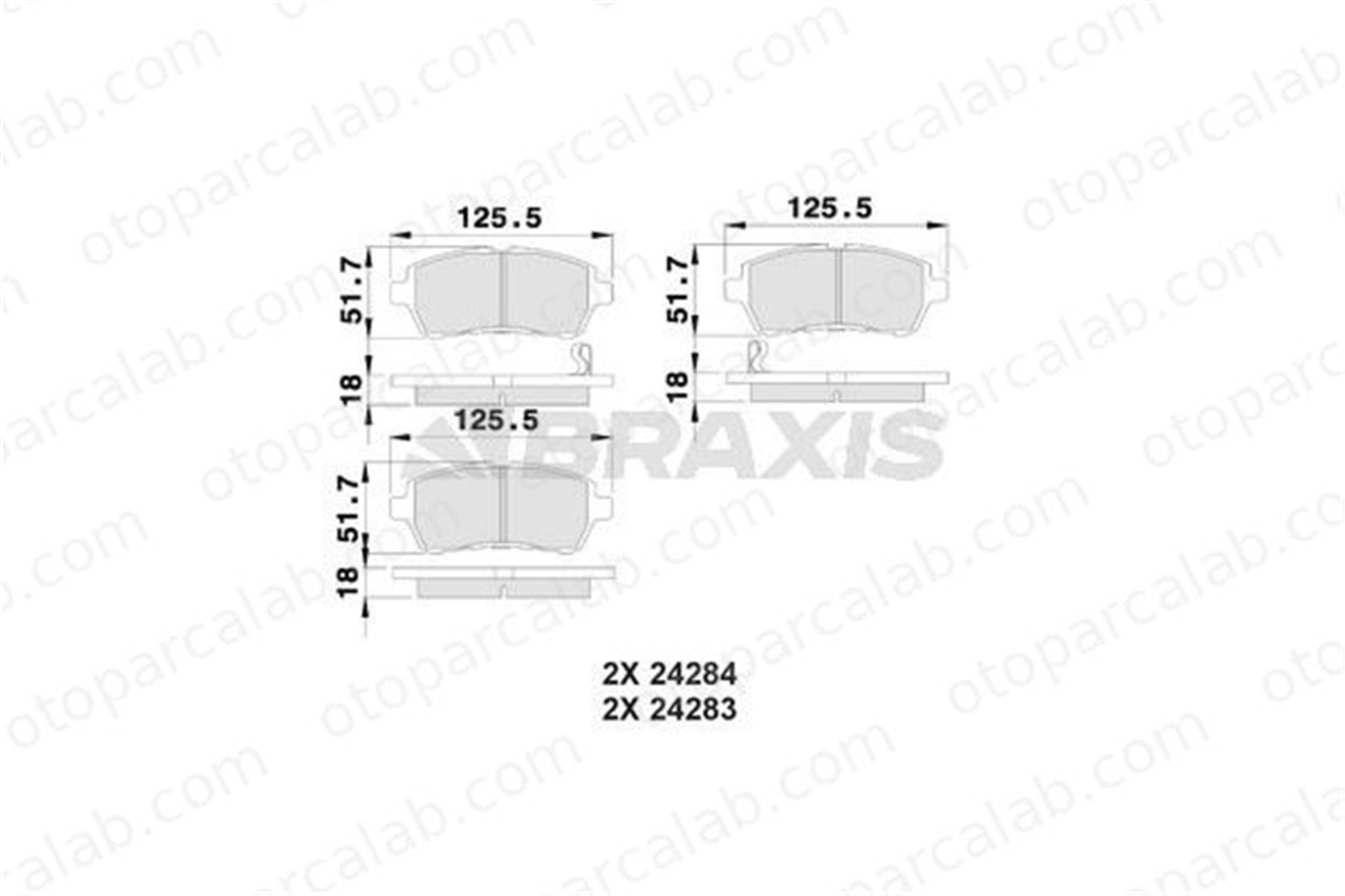 BRAXIS AB0017 Fren Disk Balata Ön FORD FIESTA VI MAZDA 2 ME8V5J2K021AB 1848518