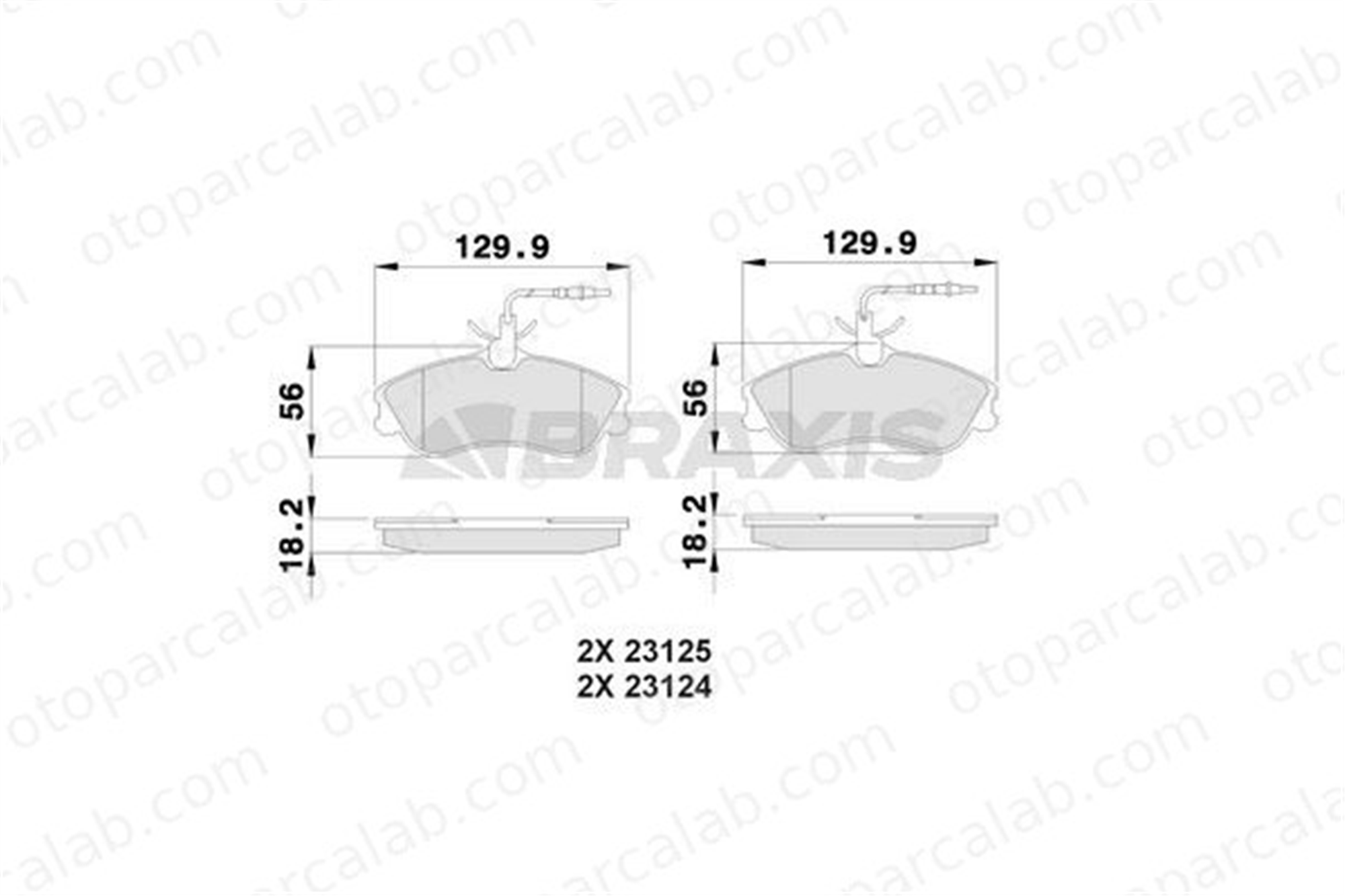 BRAXIS AB0020 Fren Disk Balata Ön CITROËN XSARA Break PEUGEOT 306 Break 425485 1611335080