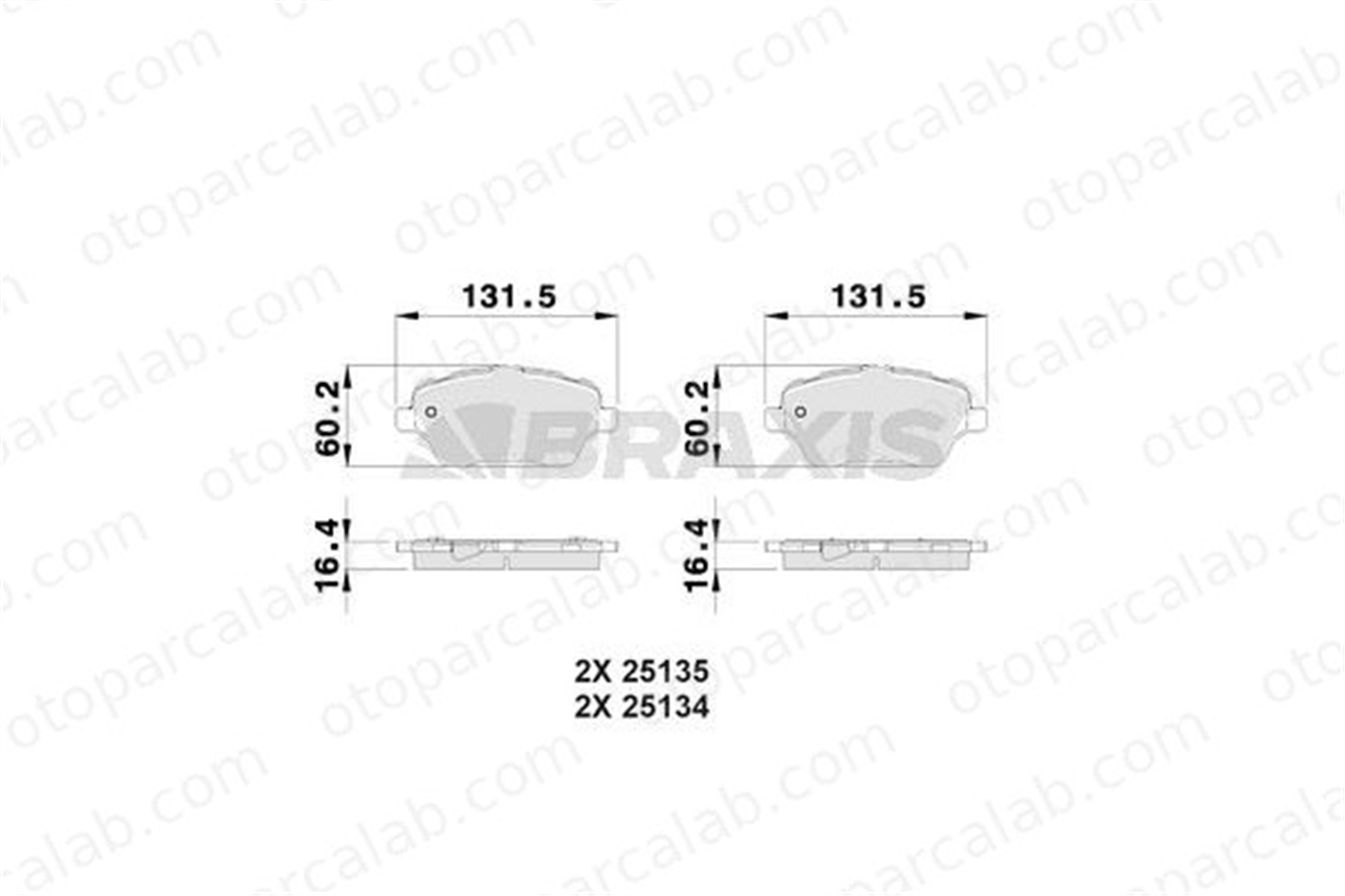 BRAXIS AB0025 Fren Disk Balata Ön FORD B-MAX TOURNEO COURIER B460 MPV AY112K021CA 1860476
