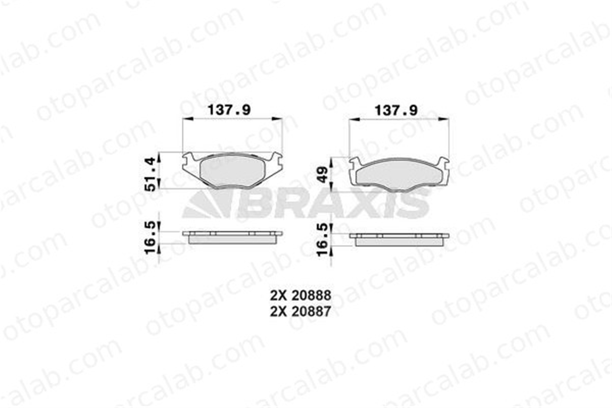 BRAXIS AB0026 Fren Disk Balata Ön SEAT IBIZA II CORDOBA 867698151