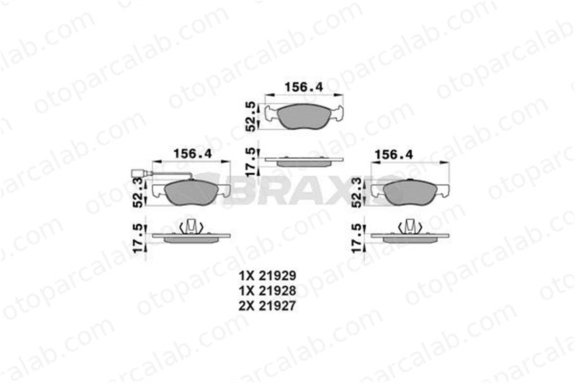 BRAXIS AB0041 Fren Disk Balata Ön FIAT MAREA MAREA Weekend 71753042 77362300