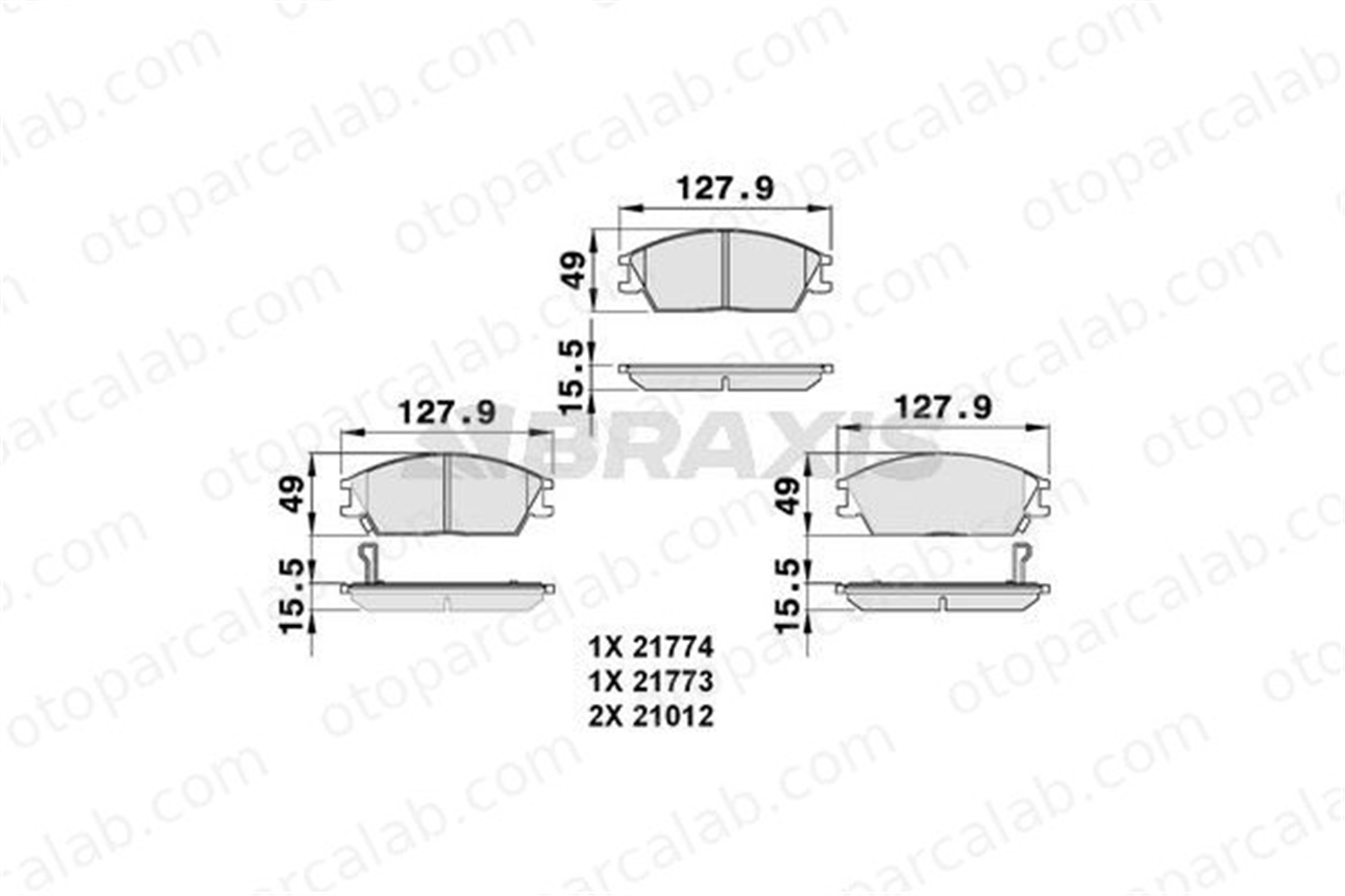BRAXIS AB0044 Fren Disk Balata Ön HYUNDAI GETZ ACCENT II 581011CA00 5810125A10