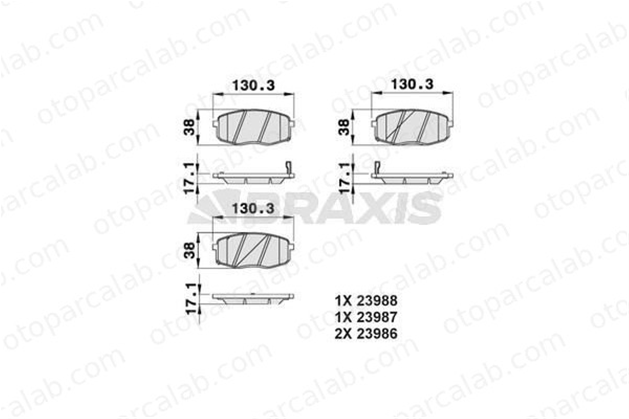 BRAXIS AB0053 Fren Disk Balata Ön KIA CEE'D SW PRO CEE'D 581011HA00 581011KA00