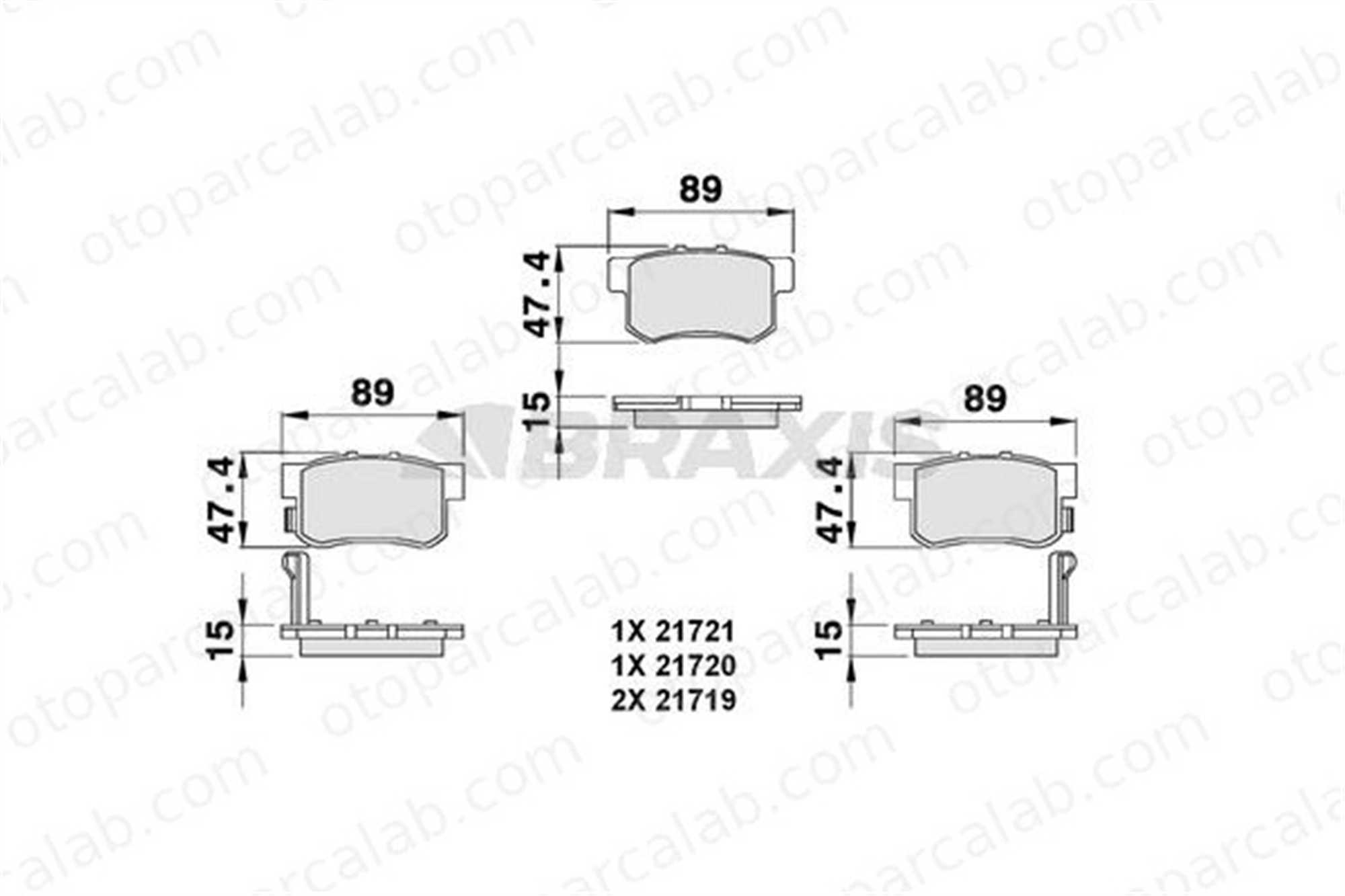 BRAXIS AB0076 Fren Disk Balata Arka SUZUKI SX4 HONDA ACCORD V 43022S6DE50 43022SL5515