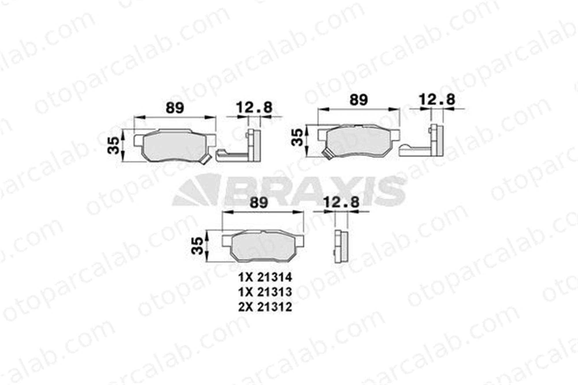 BRAXIS AB0081 Fren Disk Balata Arka ROVER 200 II Hatchback 400 II EJP1437 43022ST3E50HE