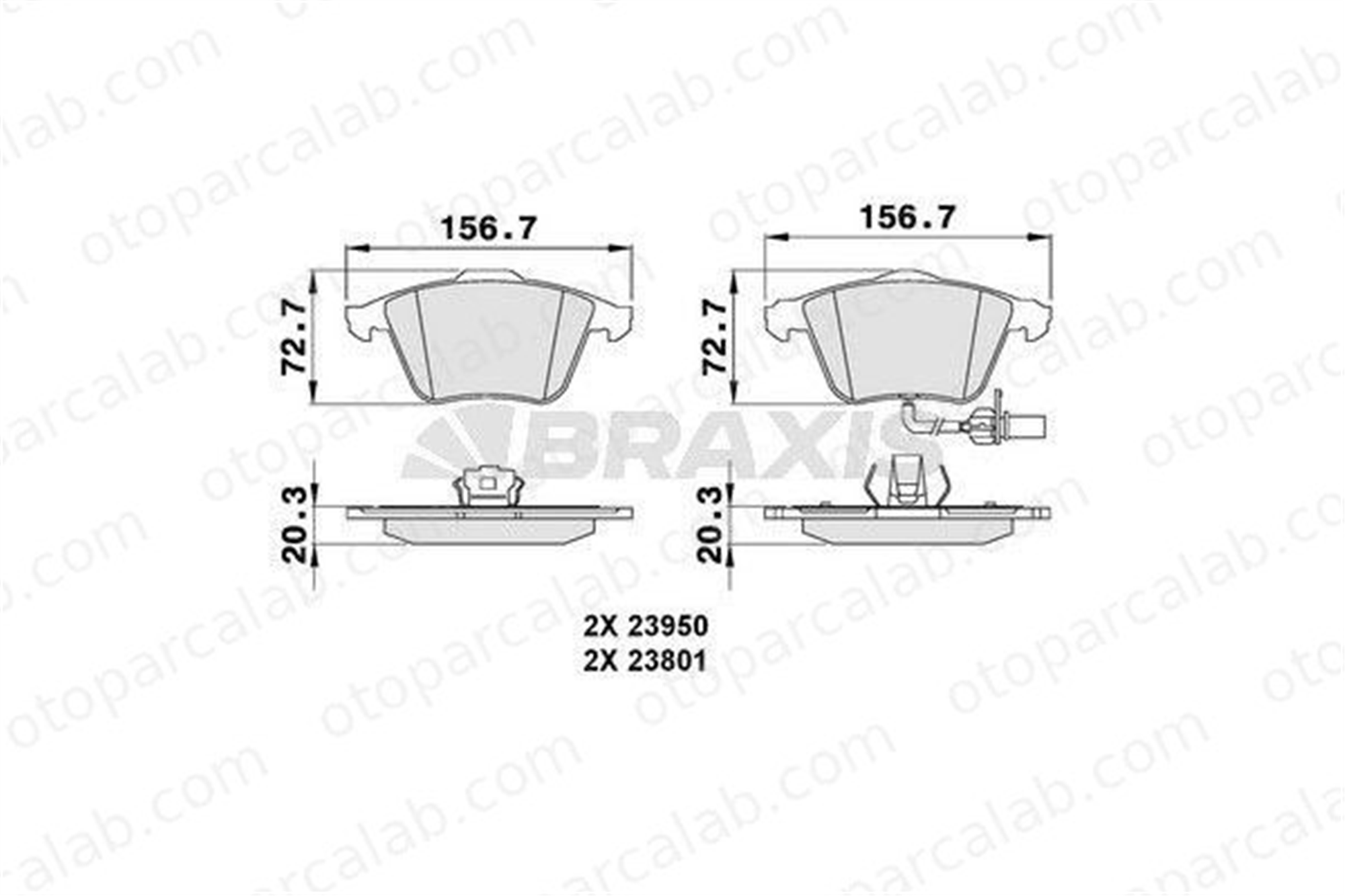 BRAXIS AB0087 Fren Disk Balata Ön AUDI A6 C6 Avant A6 C6 4F0698151D 8E0698151G