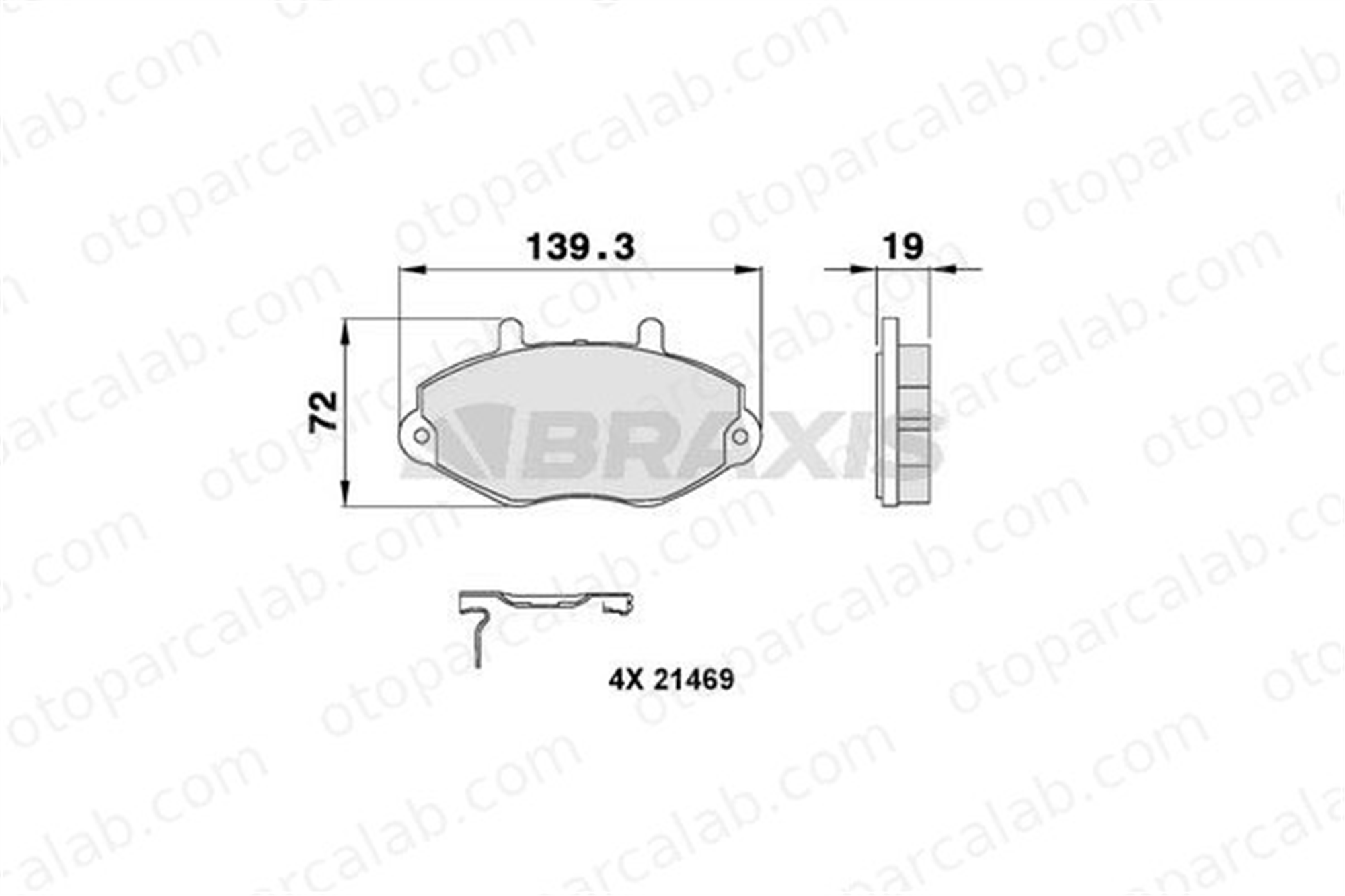 BRAXIS AB0096 Fren Disk Balata Ön FORD TRANSIT Panelvan/Van TRANSIT Minibüs/Otobüs 93VX2K021BB 1301592