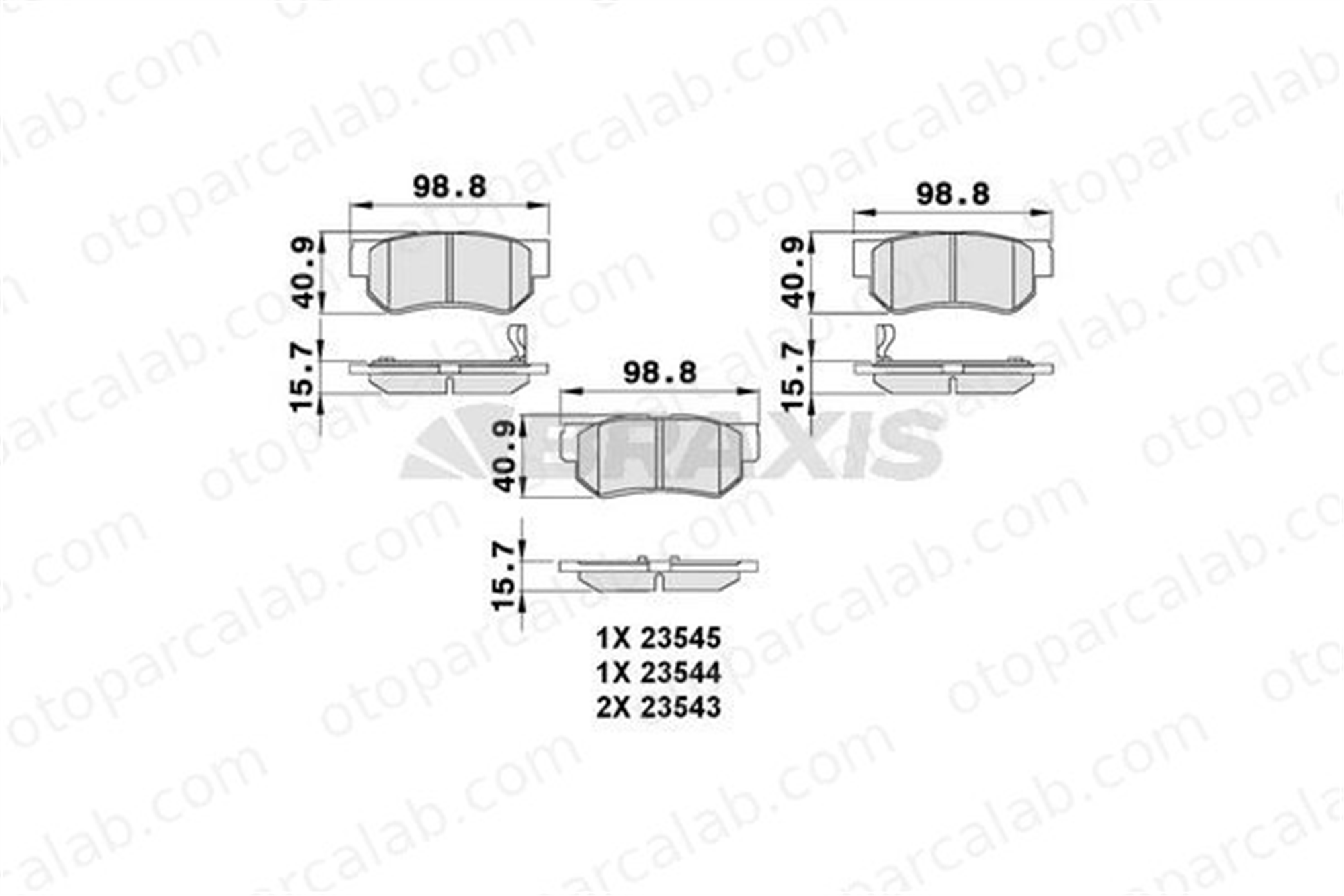 BRAXIS AB0097 Fren Disk Balata Arka KIA SPORTAGE II HYUNDAI TUCSON 583021CA10 583022HA00