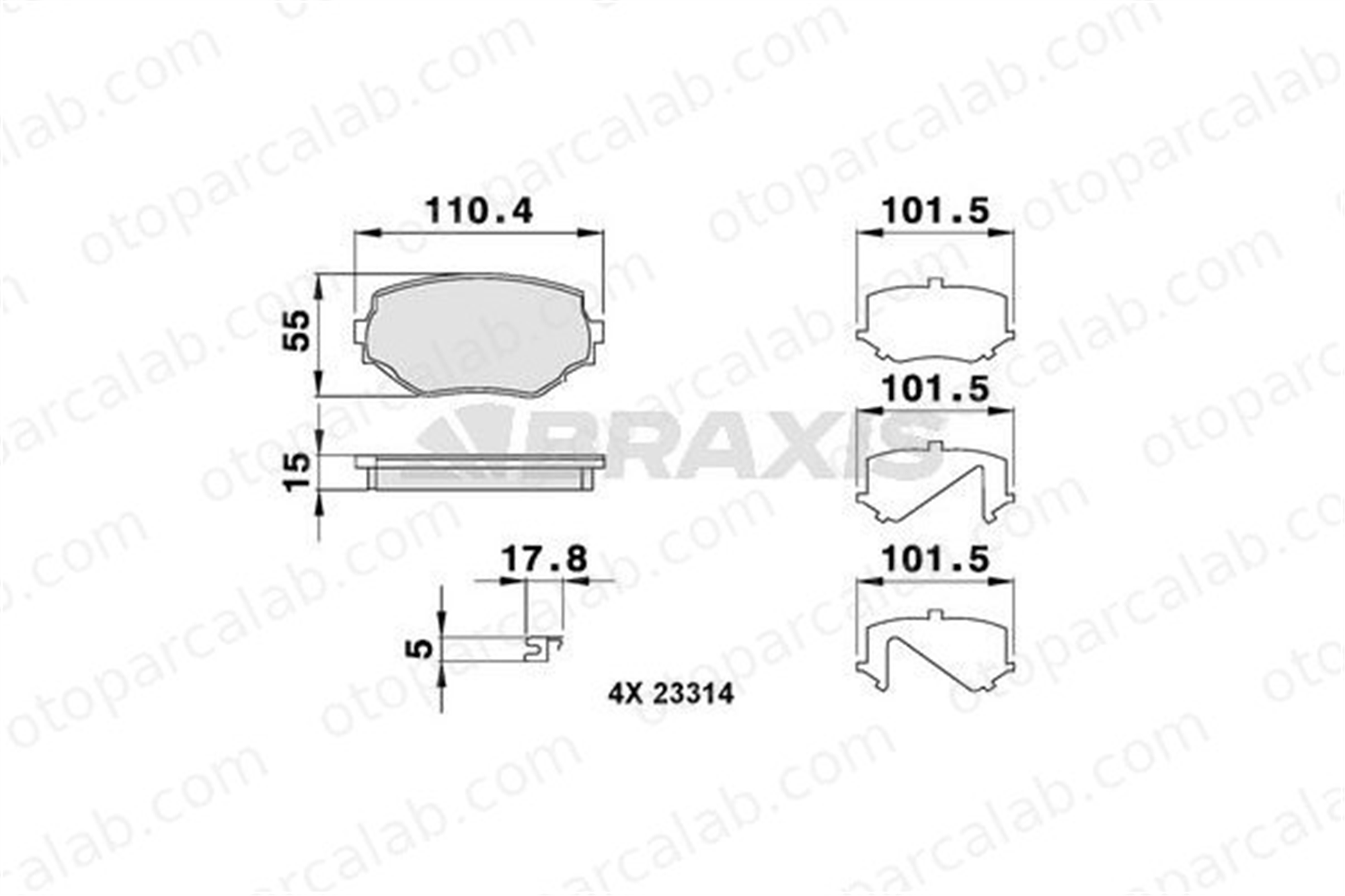 BRAXIS AB0134 Fren Disk Balata Ön SUZUKI GRAND VITARA I VITARA 5520065D50 5520077E00