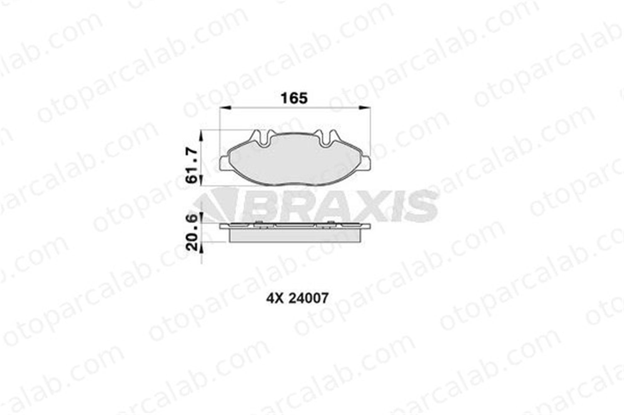 BRAXIS AB0156 Fren Disk Balata Ön MERCEDES-BENZ VITO Minibüs/Otobüs VITO / MIXTO Panelvan/Van A0064204320 4216110