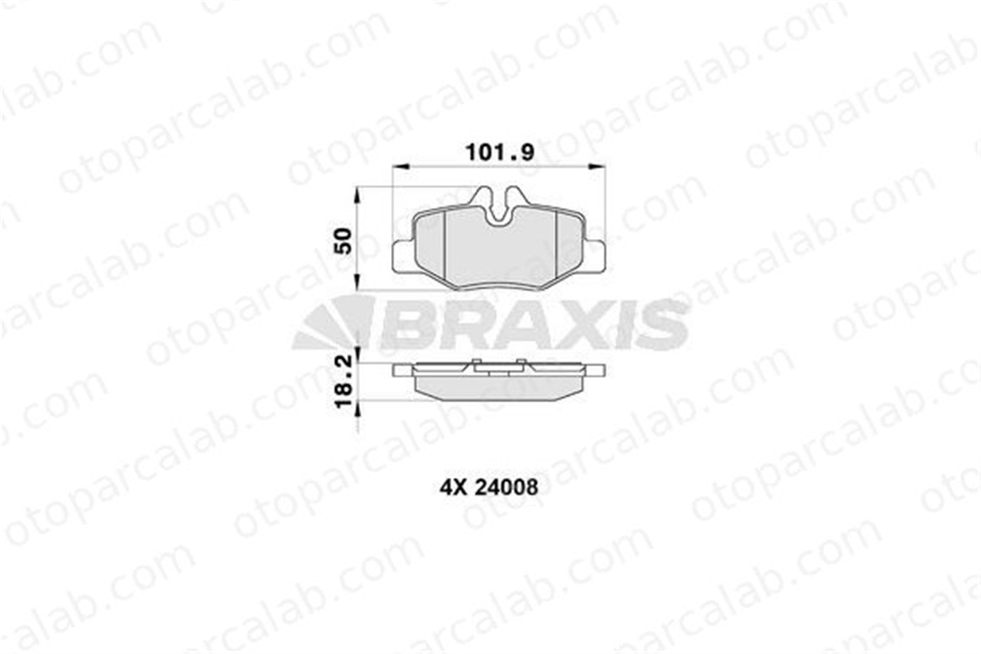 BRAXIS AB0164 Fren Disk Balata Arka MERCEDES-BENZ VITO Minibüs/Otobüs VITO / MIXTO Panelvan/Van A0064204420 4216210