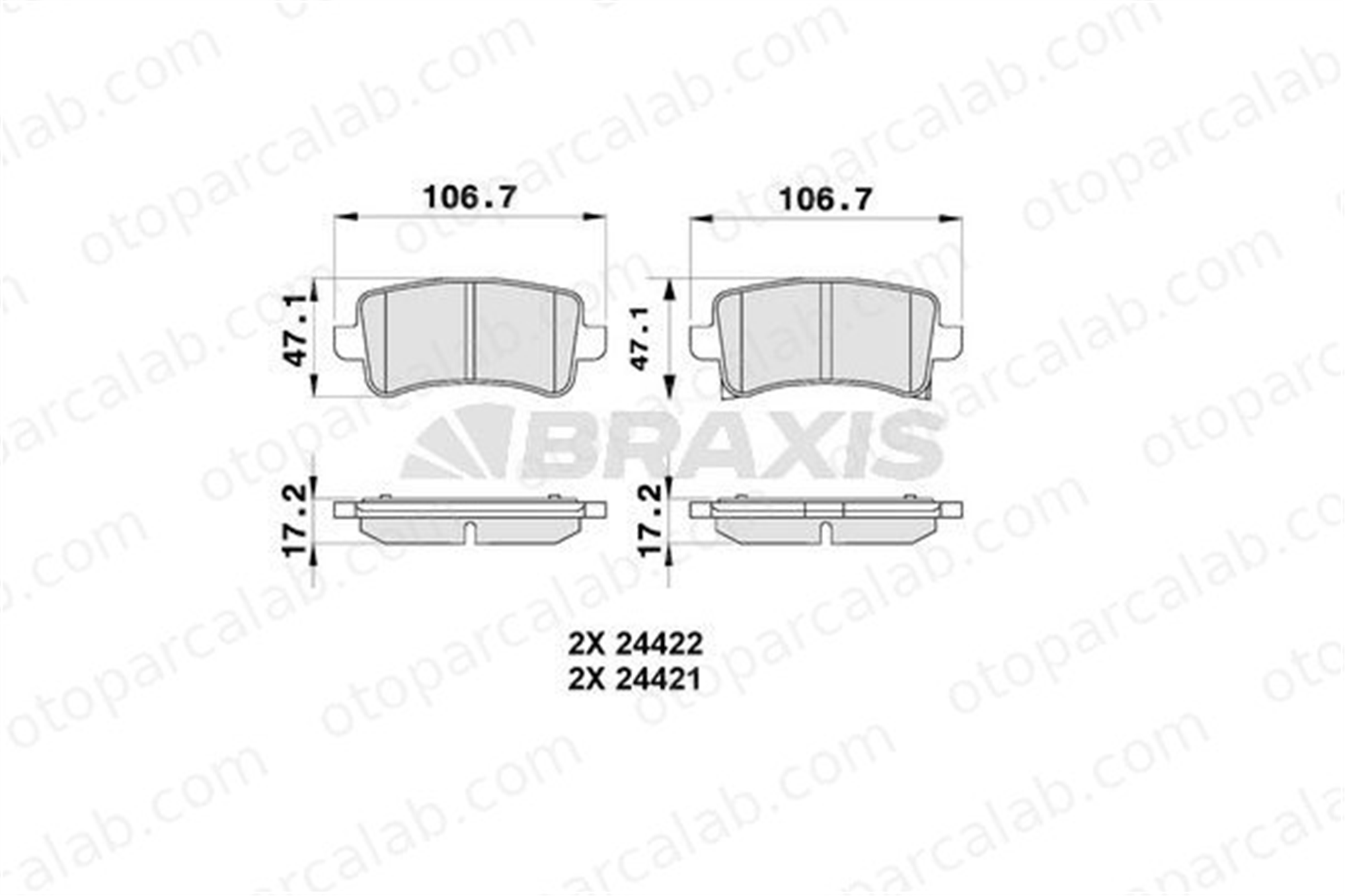BRAXIS AB0180 Fren Disk Balata Arka OPEL INSIGNIA A INSIGNIA A Sports Tourer 1605179 95514644
