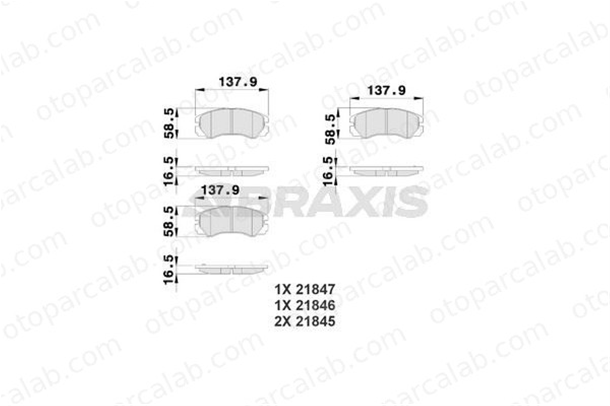 BRAXIS AB0212 Fren Disk Balata Ön OPEL FRONTERA B FRONTERA A 1605848 8970352571