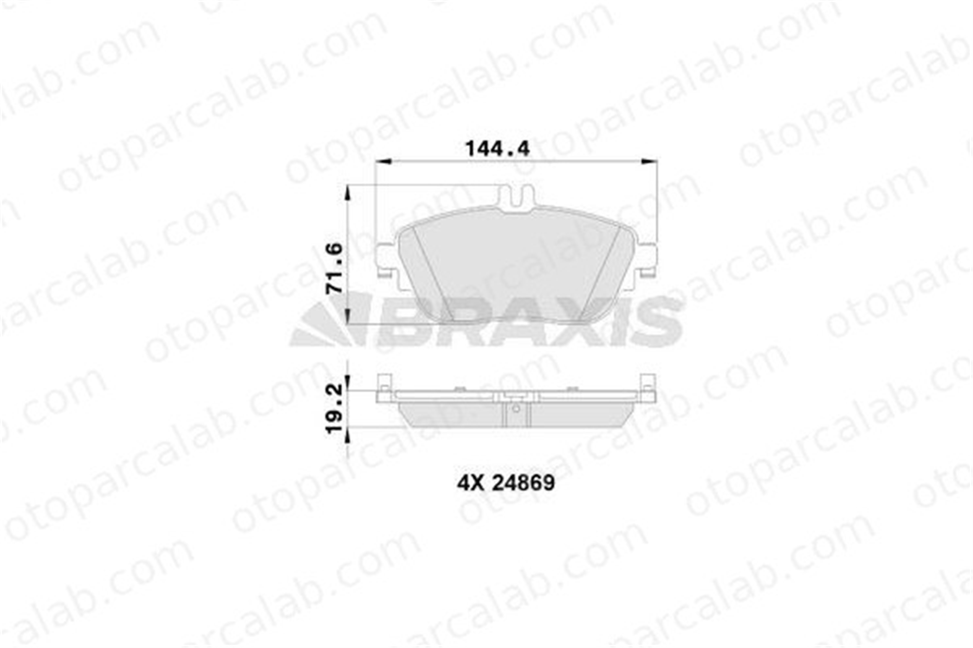 BRAXIS AB0219 Fren Disk Balata Ön MERCEDES-BENZ A-SERISI B-SERISI Sports Tourer A0004203002 64204620