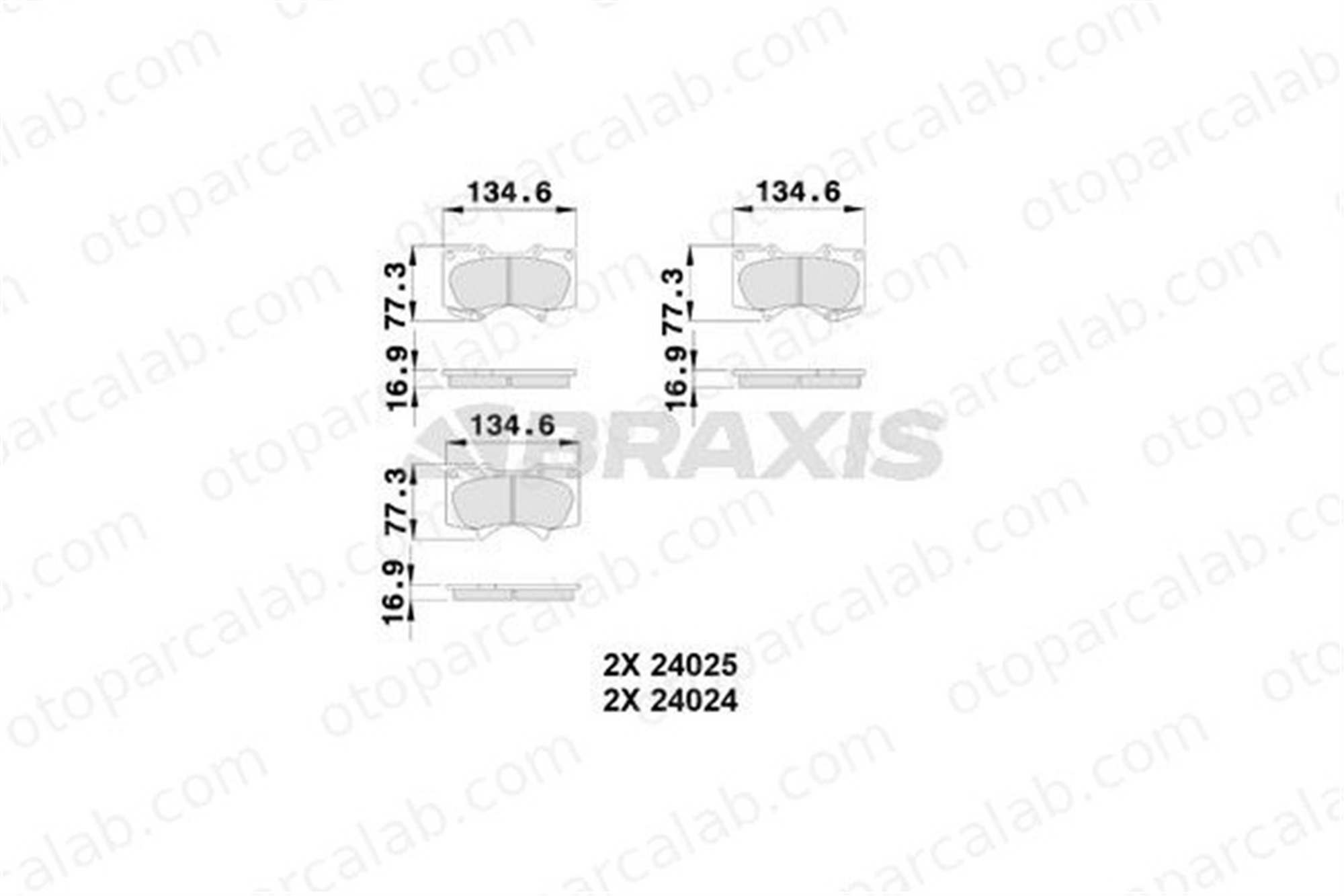 BRAXIS AB0226 Fren Disk Balata Ön MITSUBISHI PAJERO IV TOYOTA HILUX VII Pick-up 4605A472 446560270